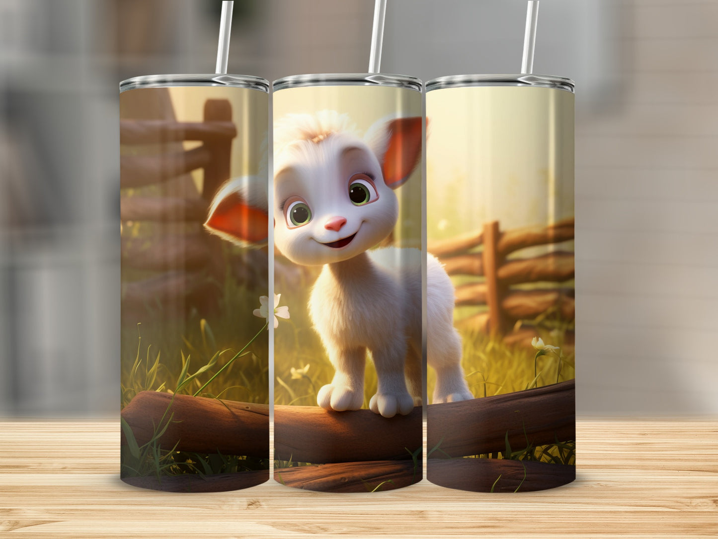 Cute Baby Goat Design Insulated Tumbler