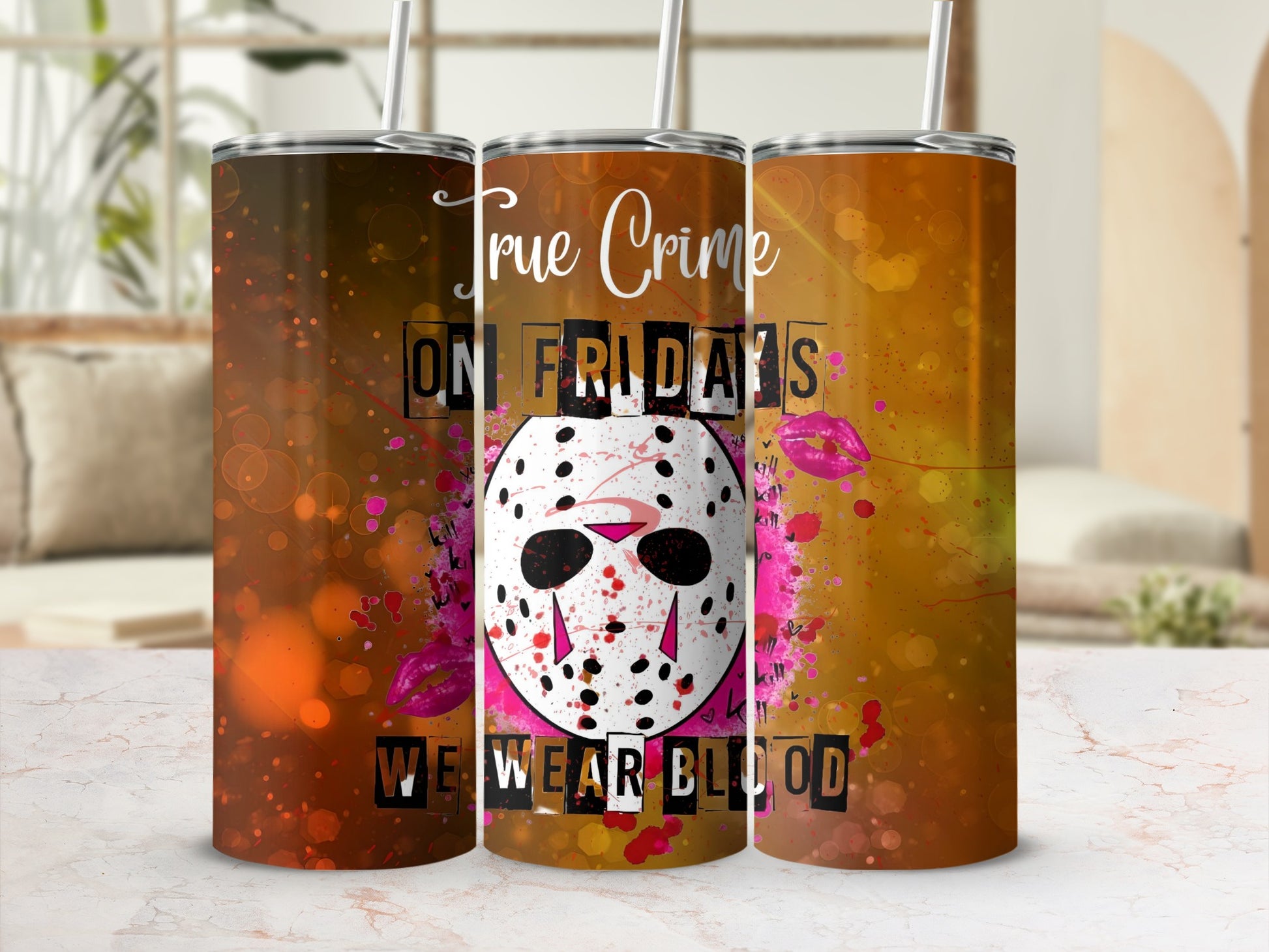 True Crime On Fridays We Wear Blood Tumbler