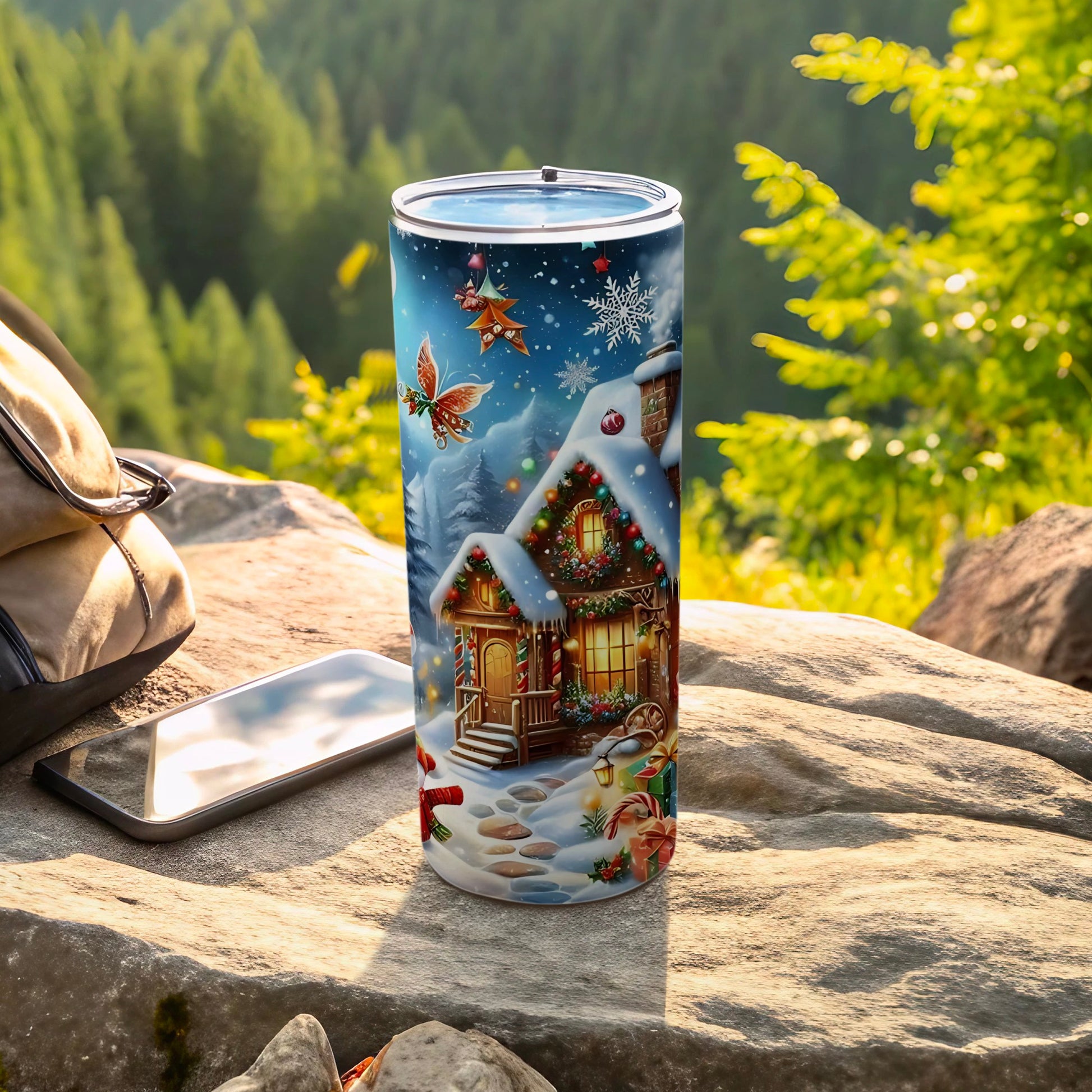 Festive Christmas Holiday Themed Insulated Tumbler