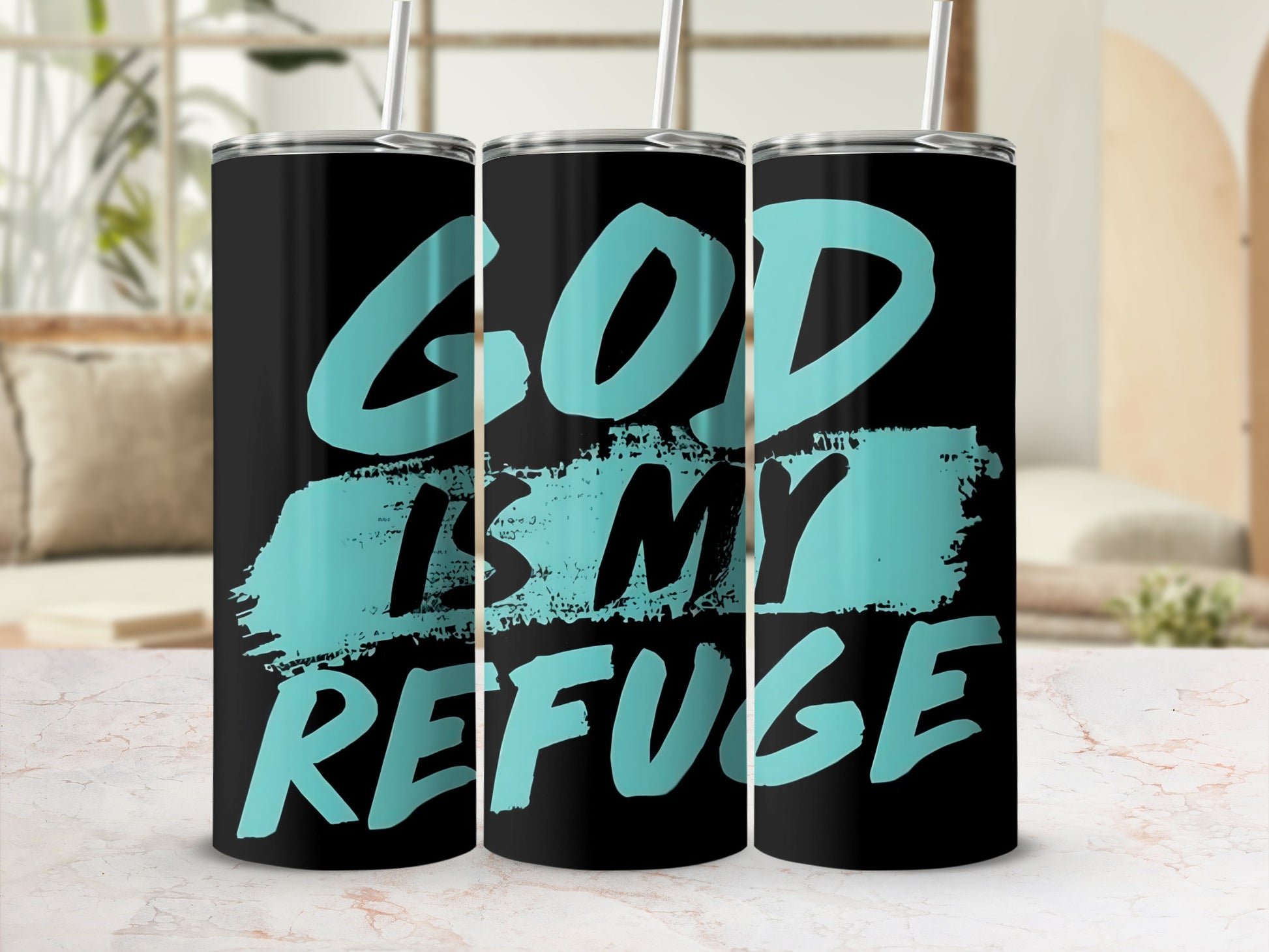 GOD IS MY REFUGE Inspirational Tumbler