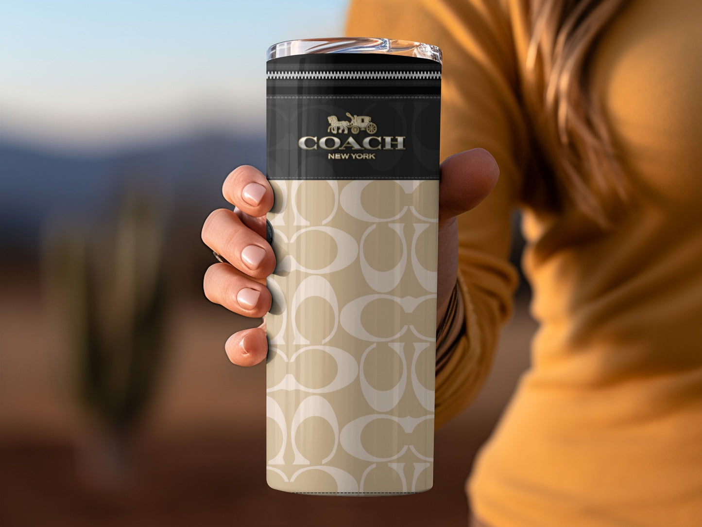 Stylish Coach New York Signature Insulated Tumbler