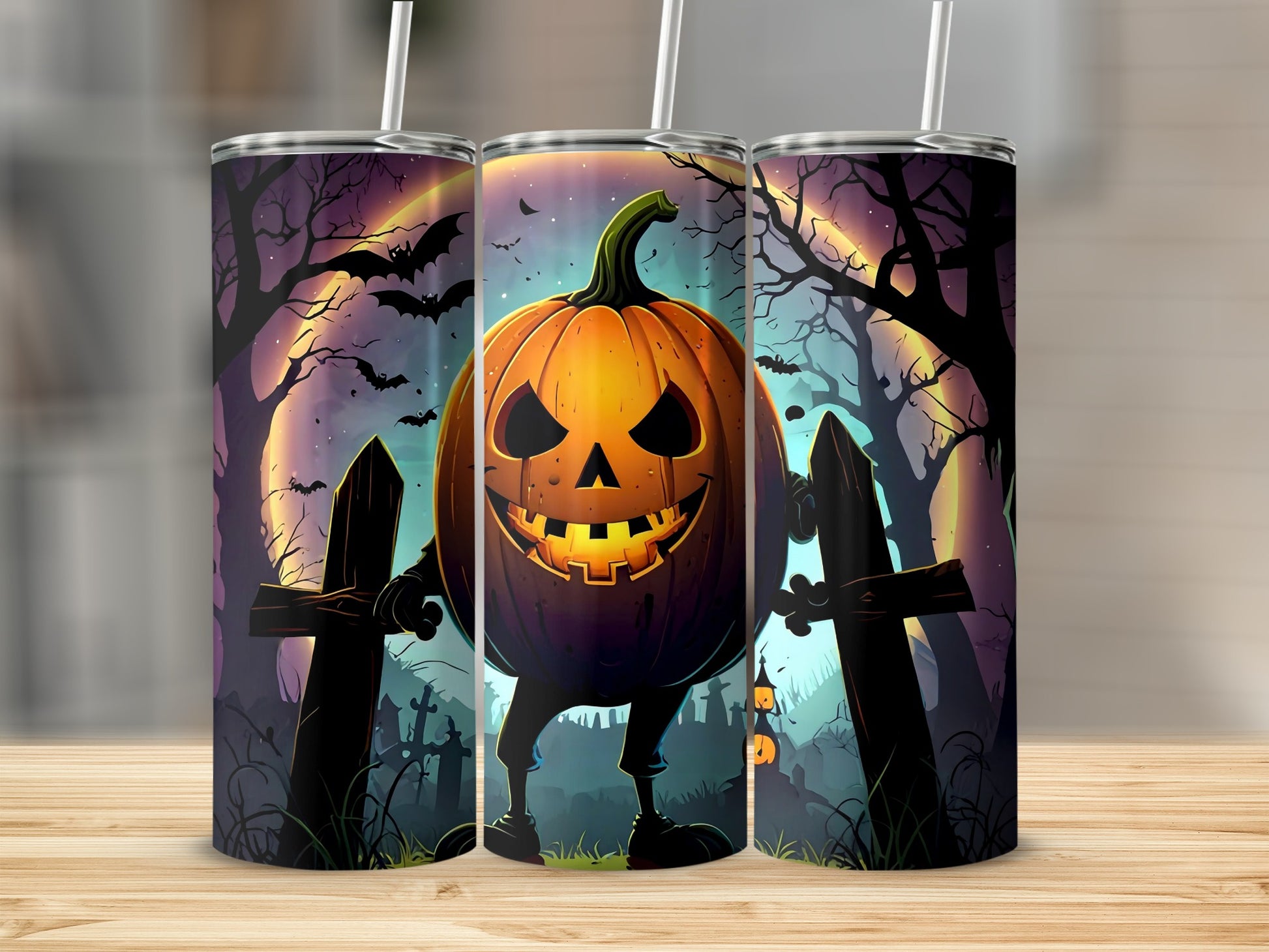 Spooky Halloween Pumpkin Design Tumbler product