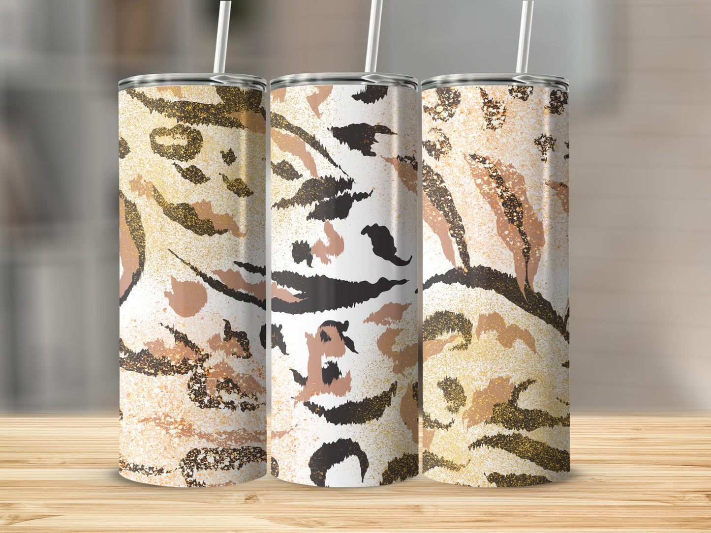 Abstract Animal Print Insulated Drinkware Tumblers