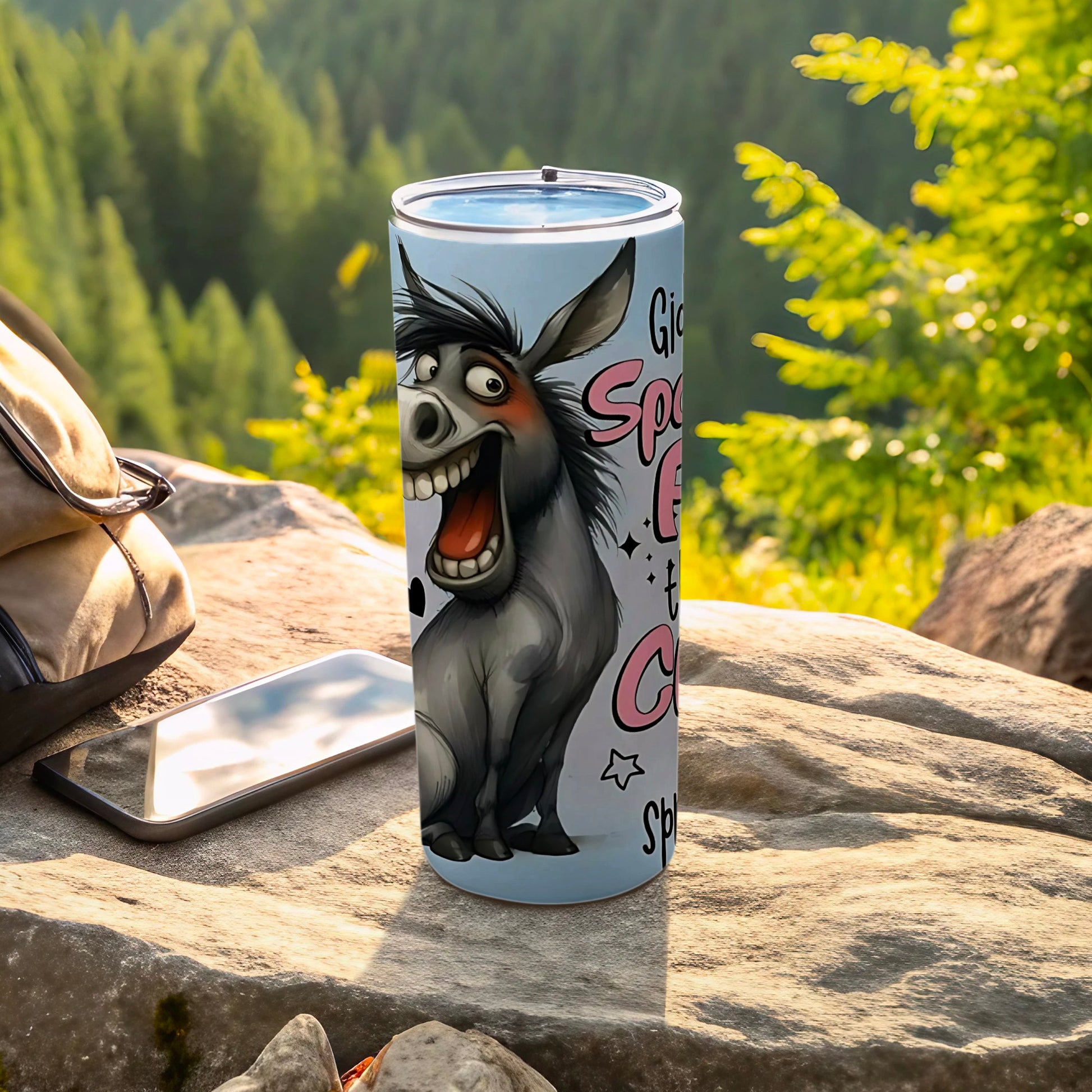 Funny Donkey Design Giggle Sparkle Cup Travel Tumbler