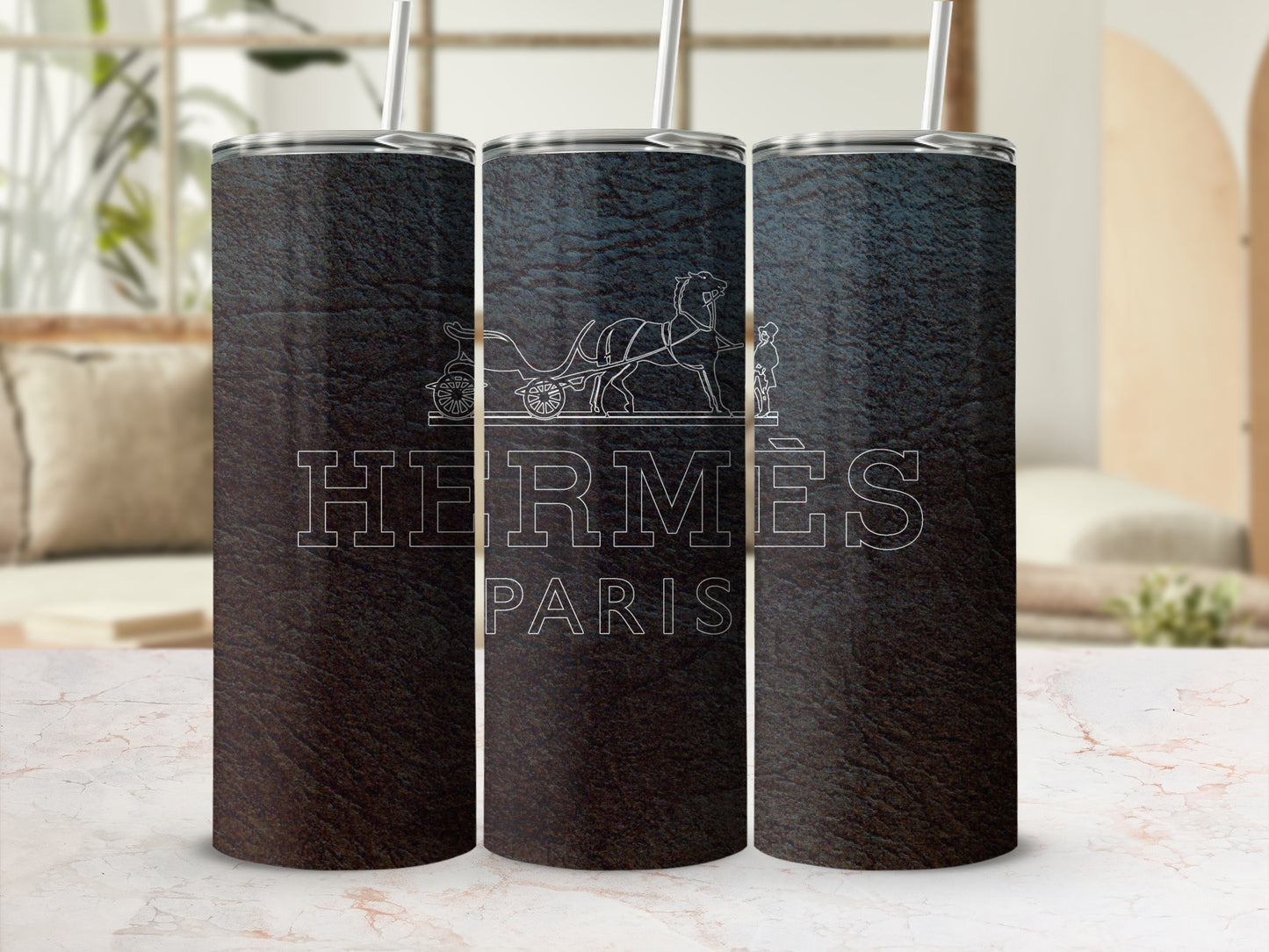 Elegant Hermès Paris Insulated Drinkware Tumbler Cup