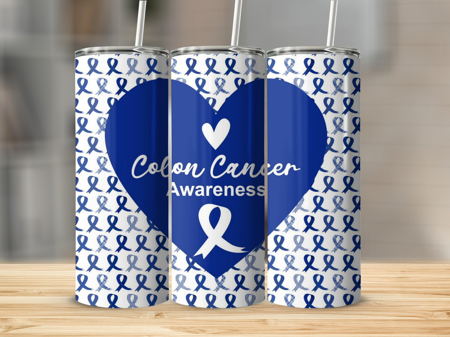 Colon Cancer Awareness Blue Ribbon Tumbler