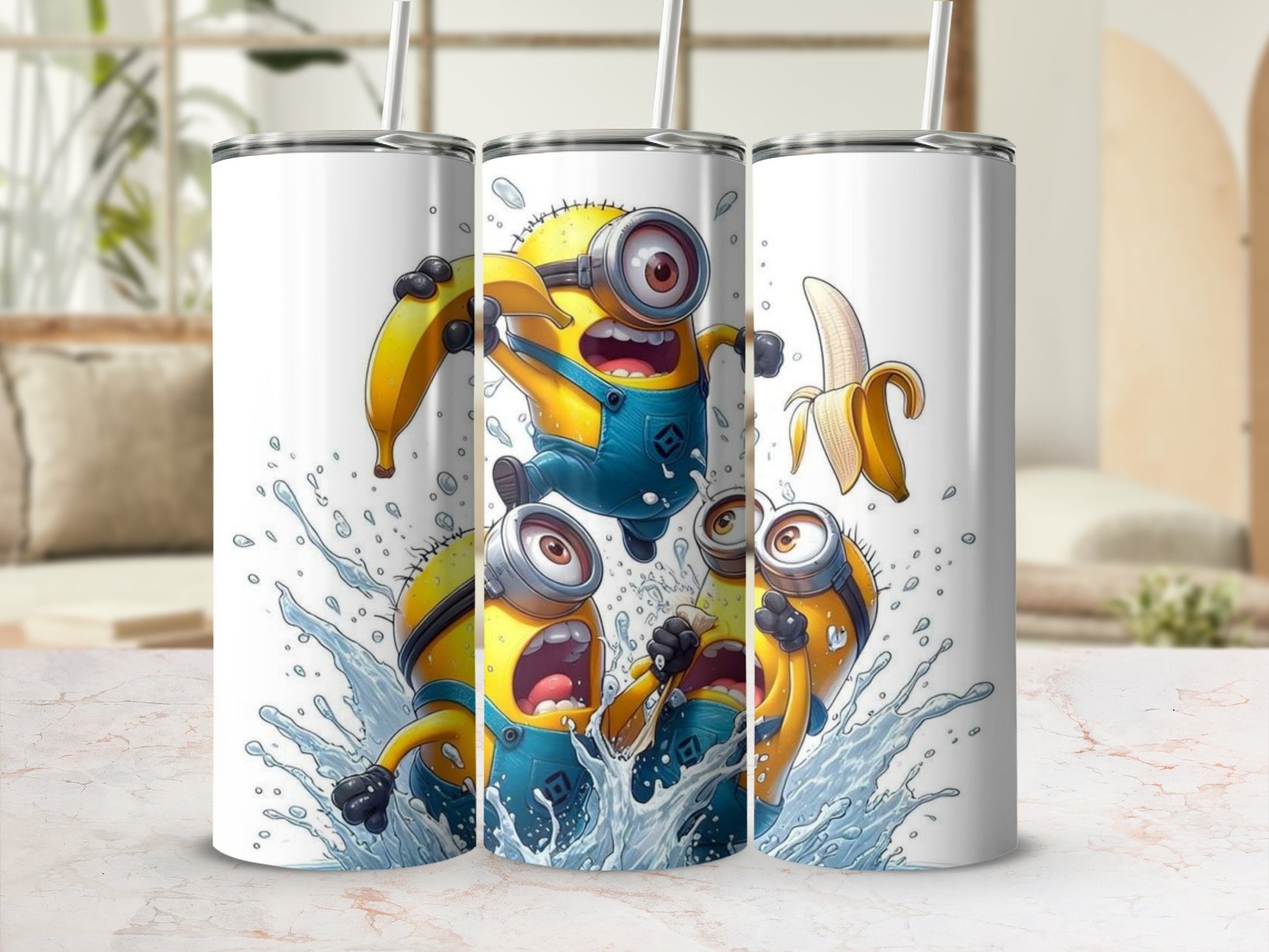 Funny Minions and Bananas Themed Drink Tumblers