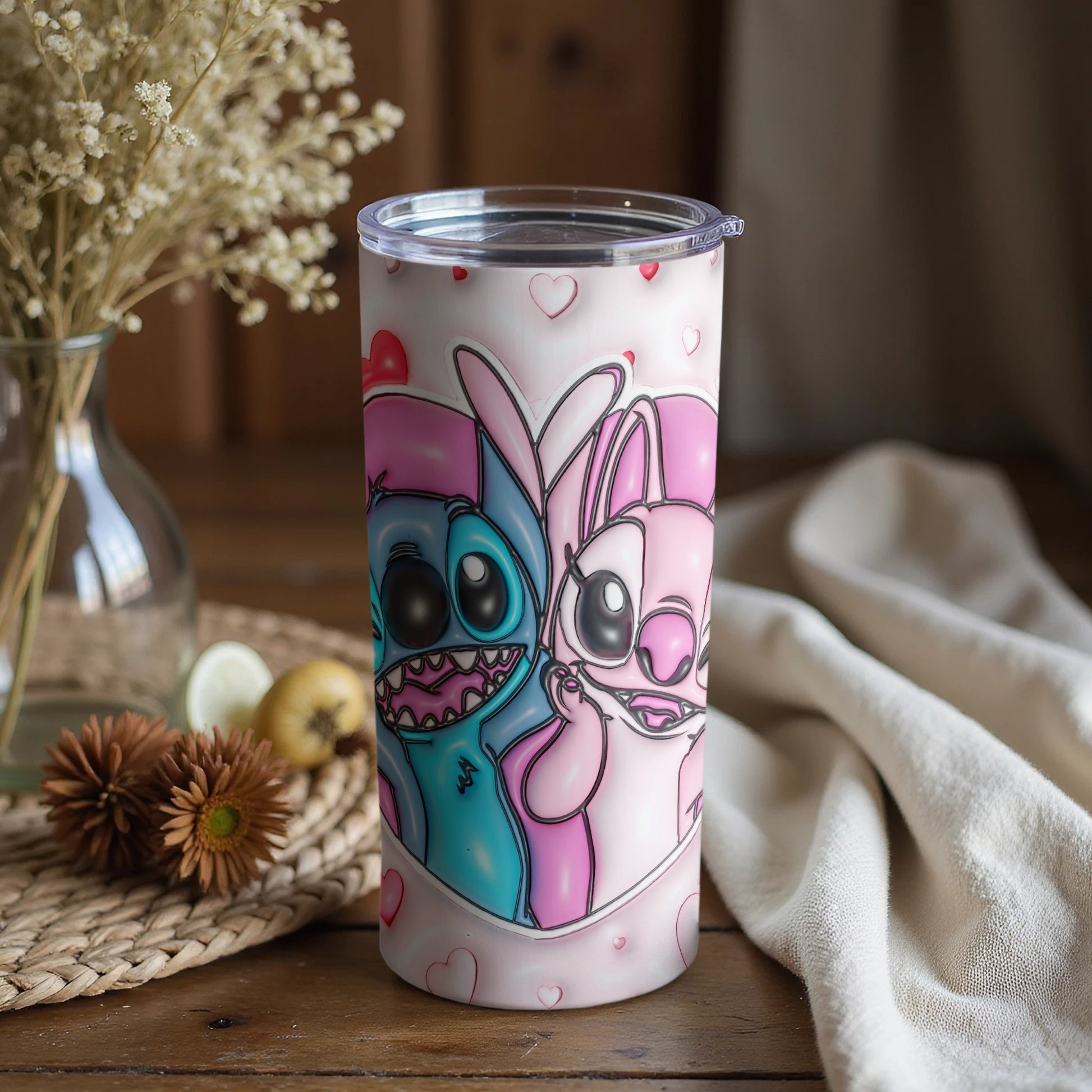 Cute Cartoon Characters Heart Design Drinkware