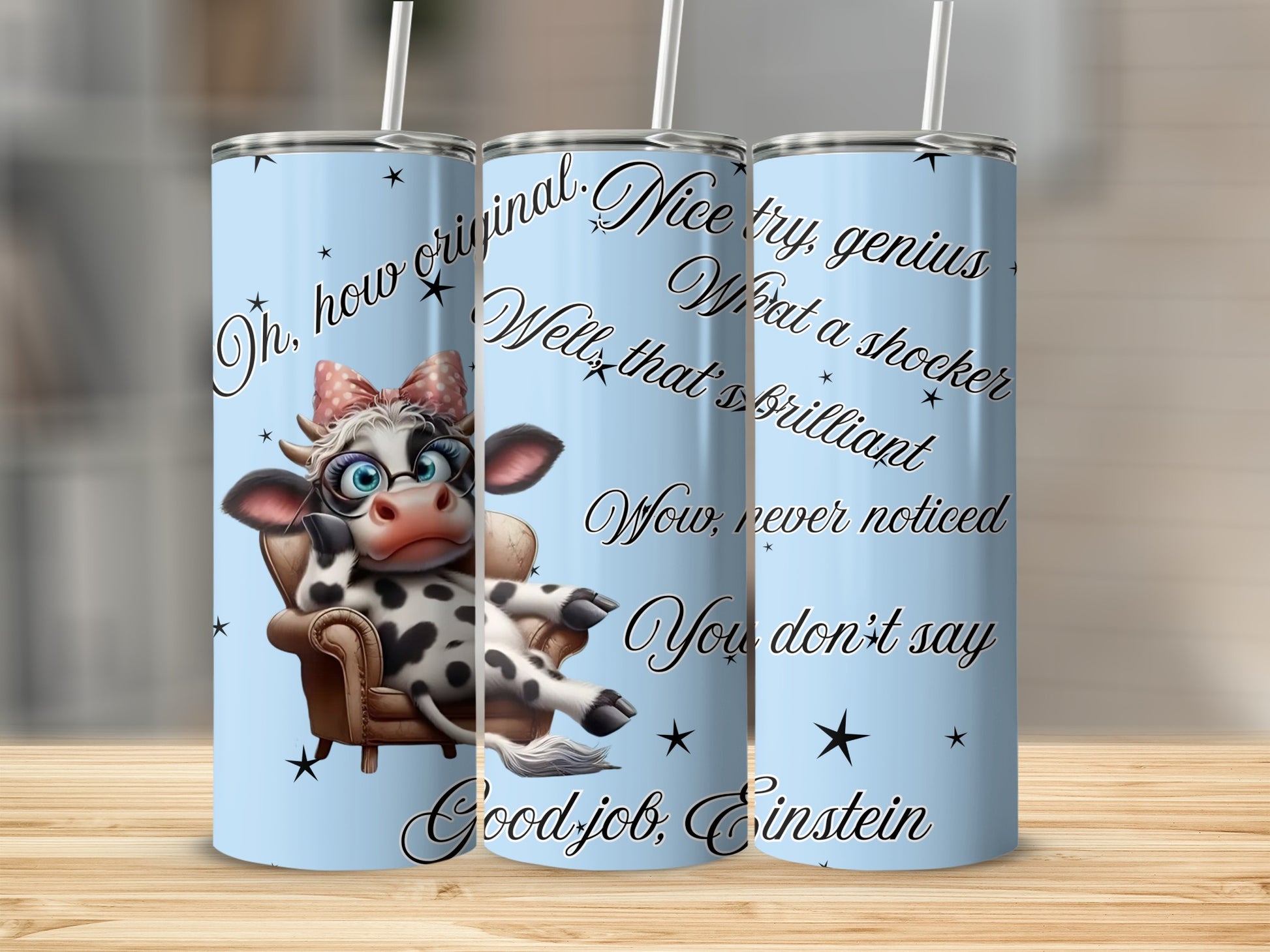 Good Job Einstein Cute Cow Insulated Tumbler 20oz