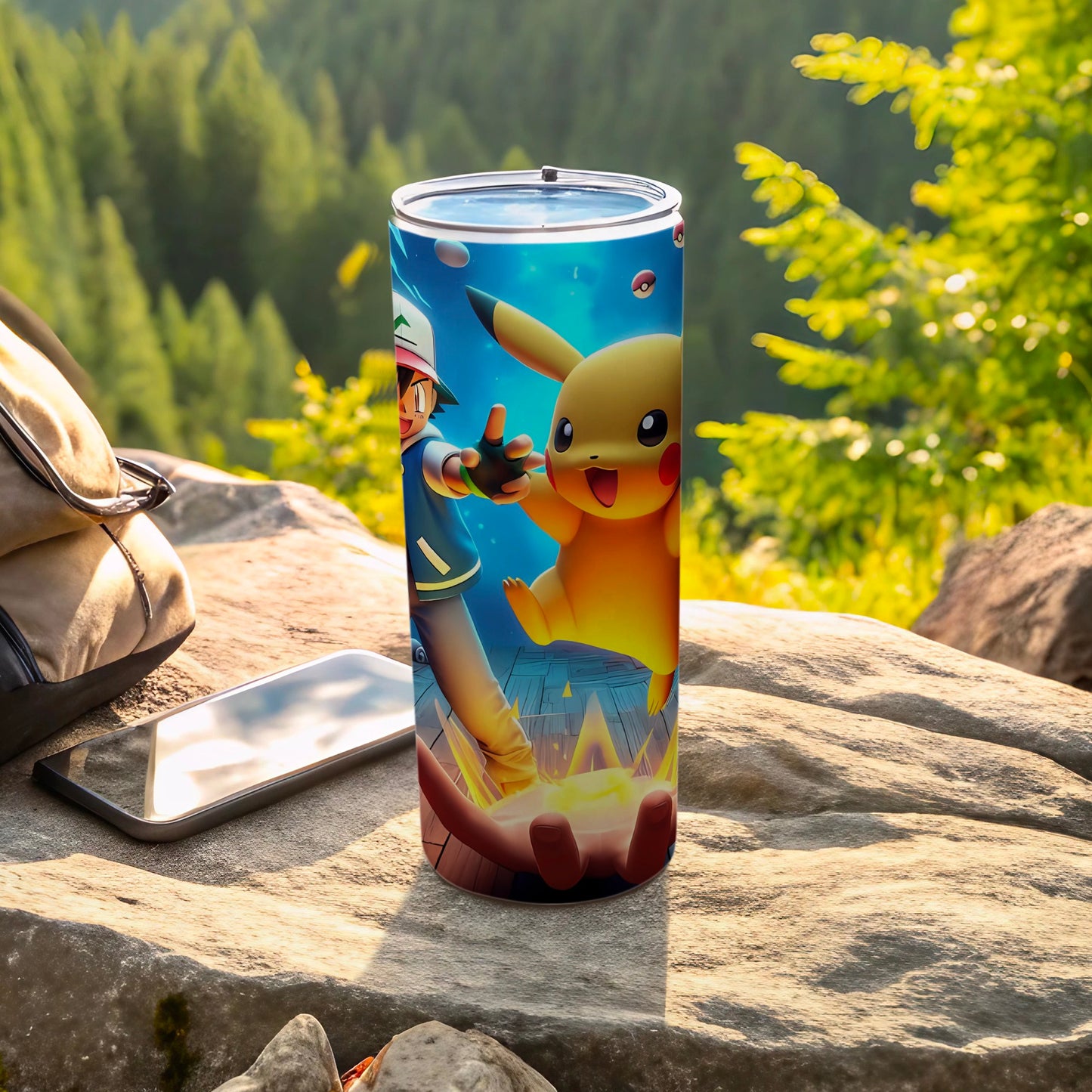Ash Pikachu Hiking Tumbler for Outdoor Adventures