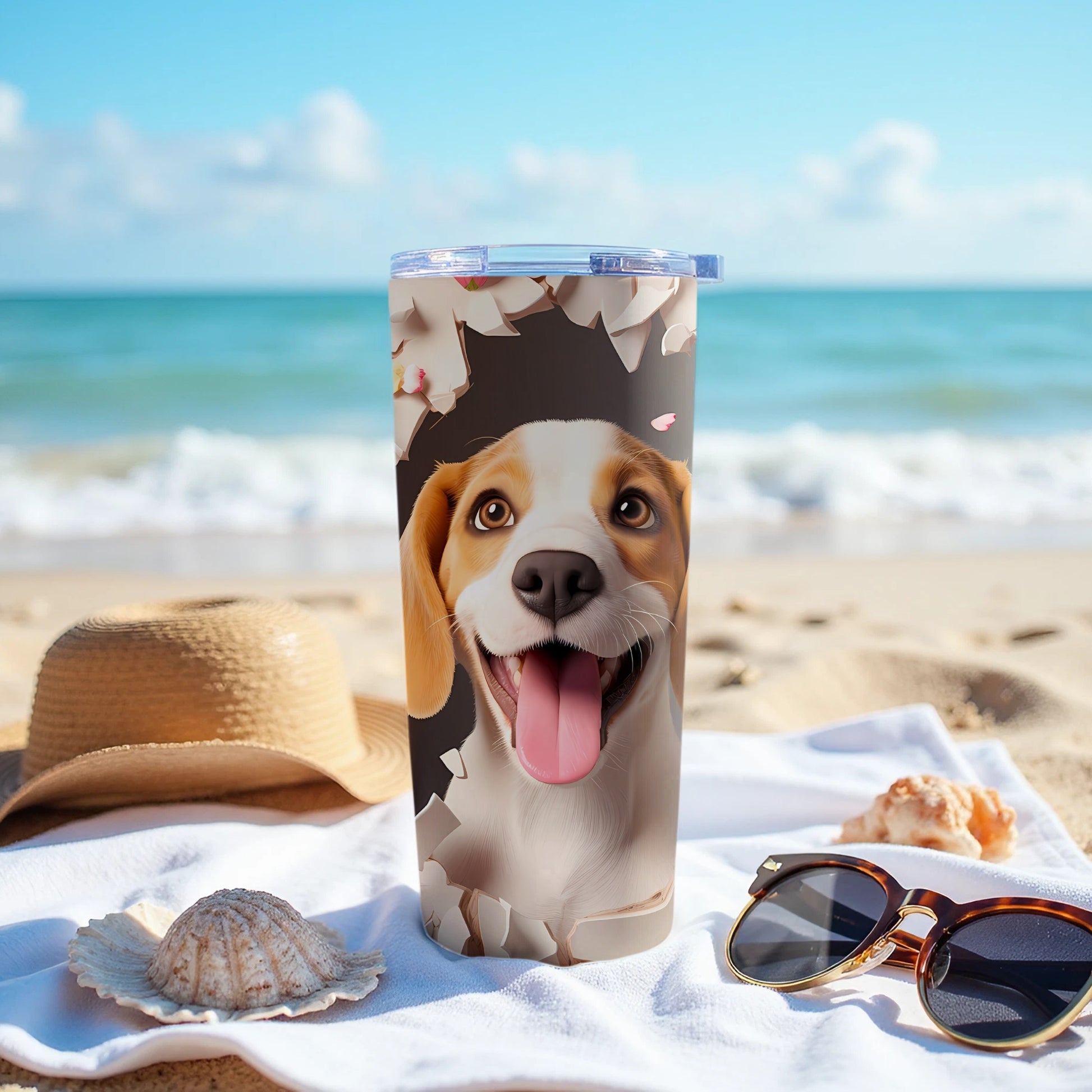 Happy Beagle Dog Burst Design Insulated Tumbler product type