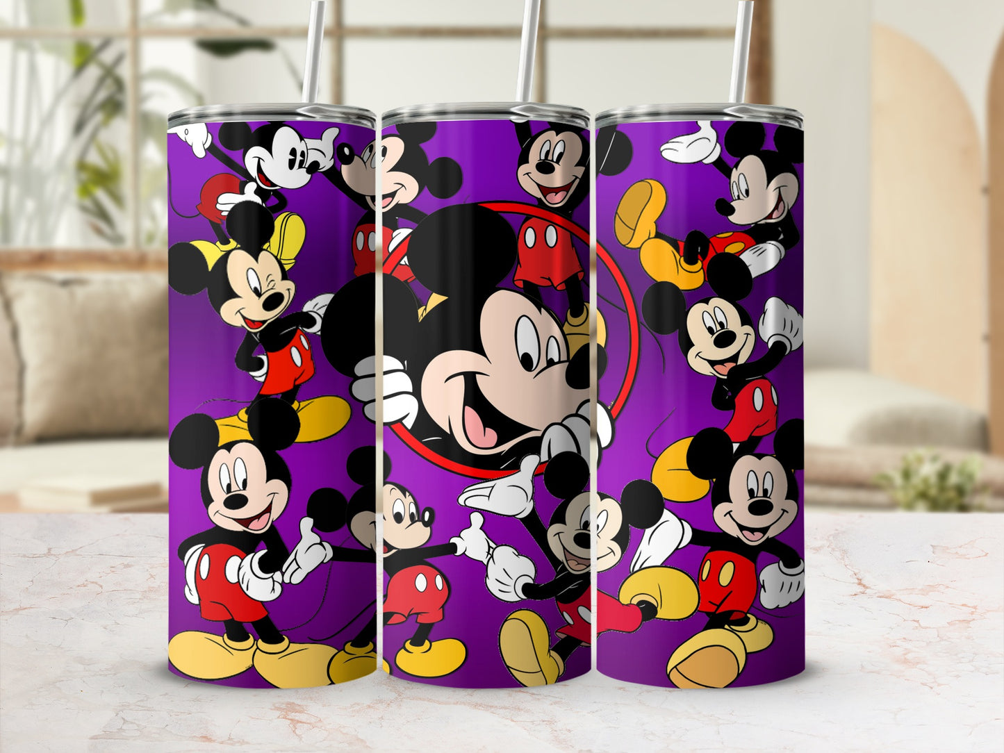 Colorful Mickey Mouse Design Stainless Steel Tumbler