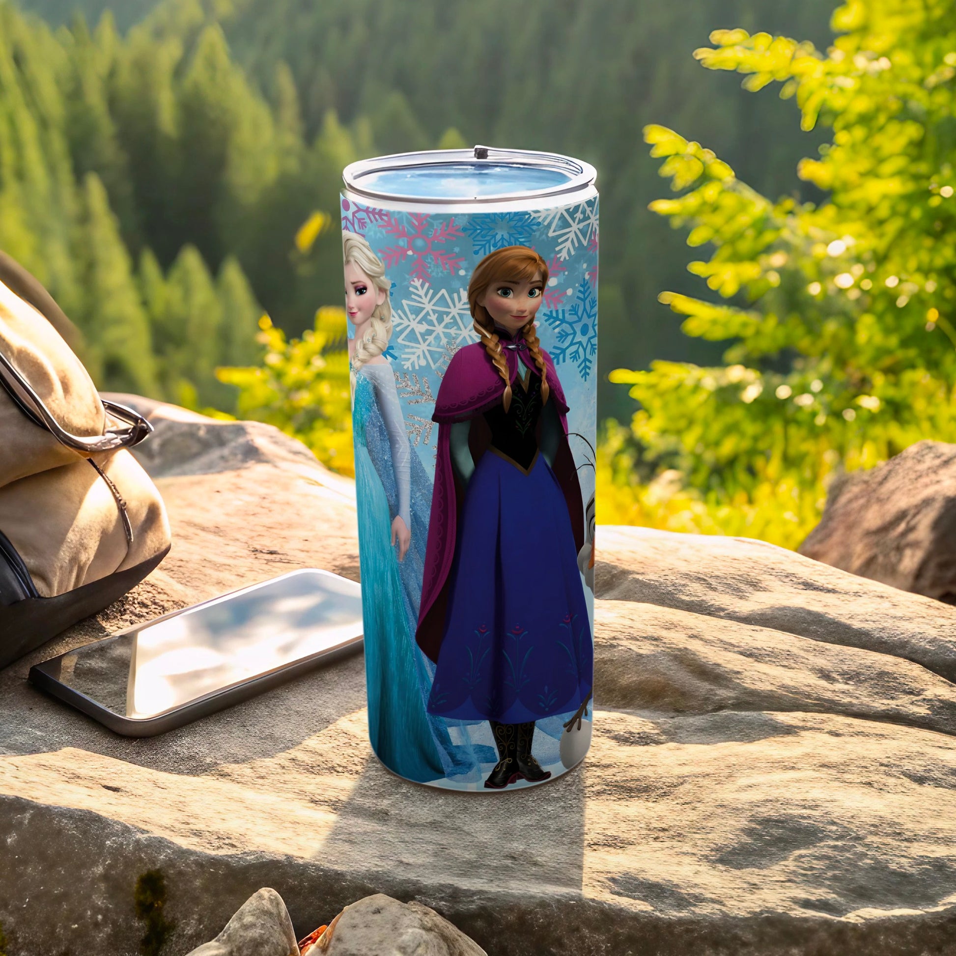 Frozen Elsa and Anna Themed Travel Tumbler Cup