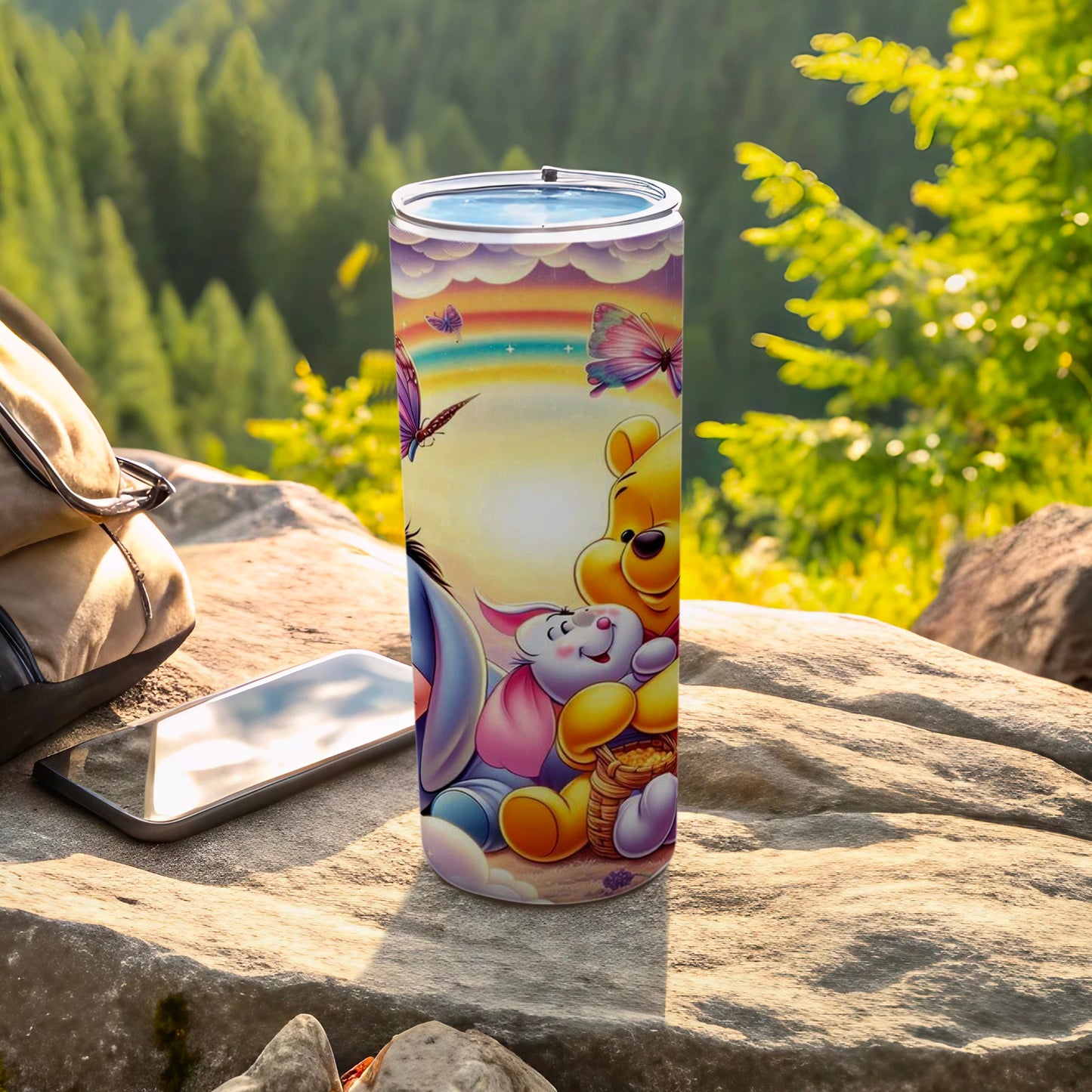 Colorful Tumbler with Woodland Characters Design