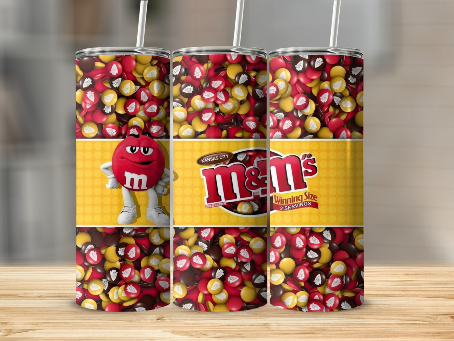 Kansas City Chiefs M&Ms Winning Size Themed Tumblers
