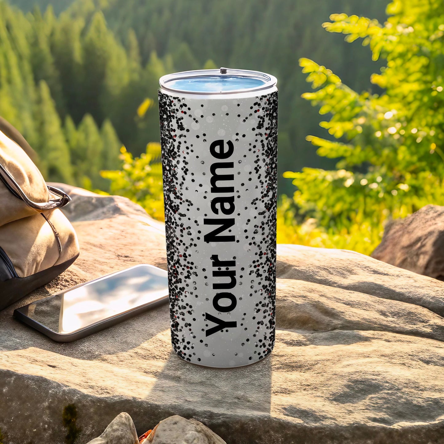 Personalized Glitter Confetti Tumbler with Custom Name