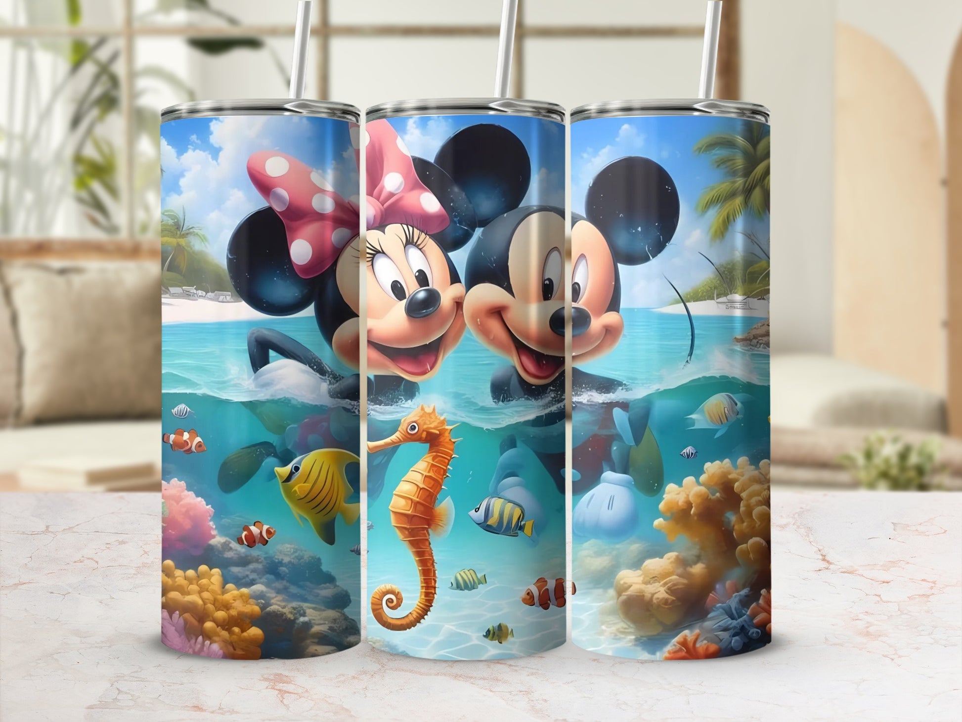 Mickey and Minnie Underwater Adventure Tumbler