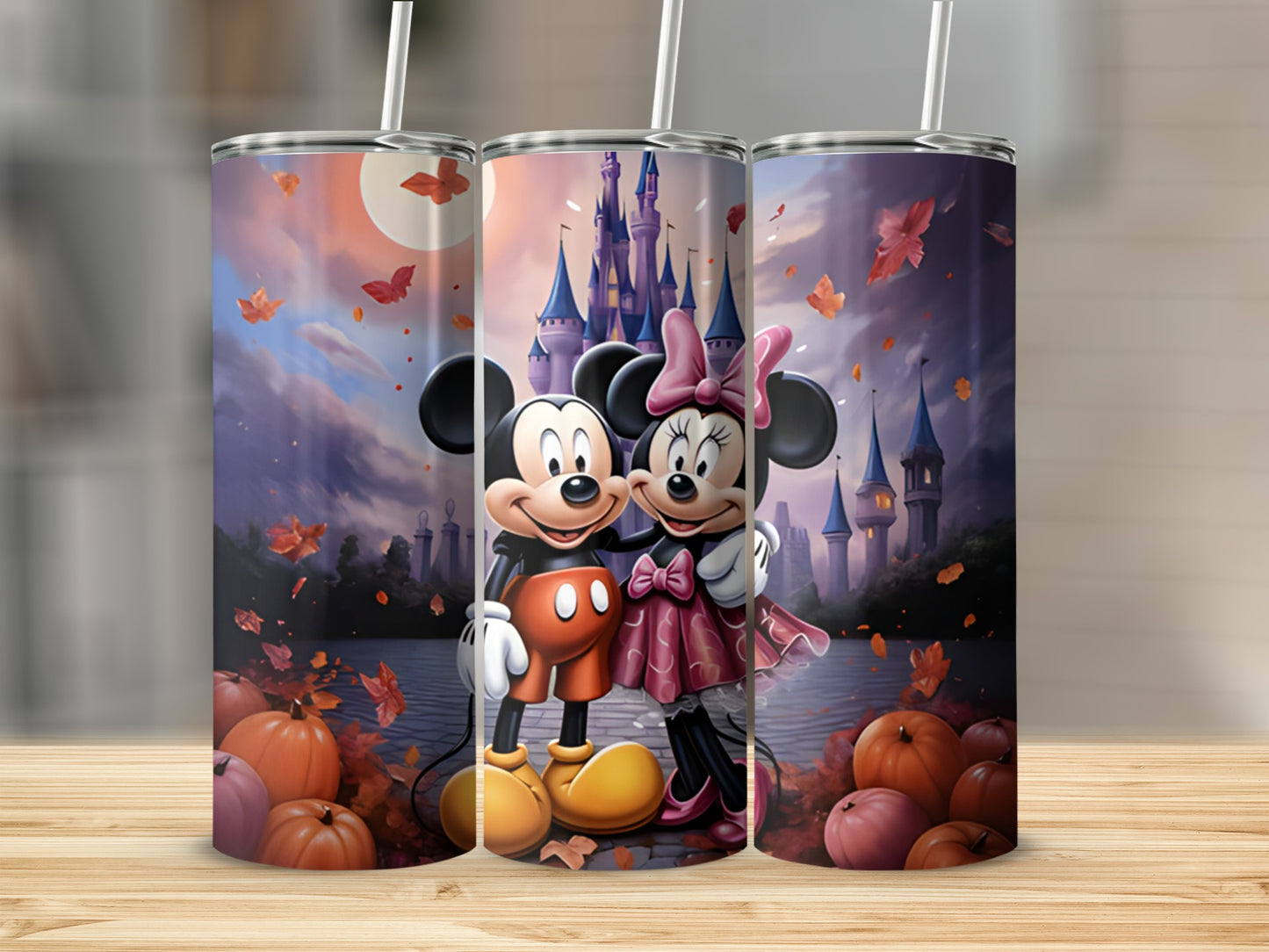 Mickey and Minnie Mouse with Castle Tumbler