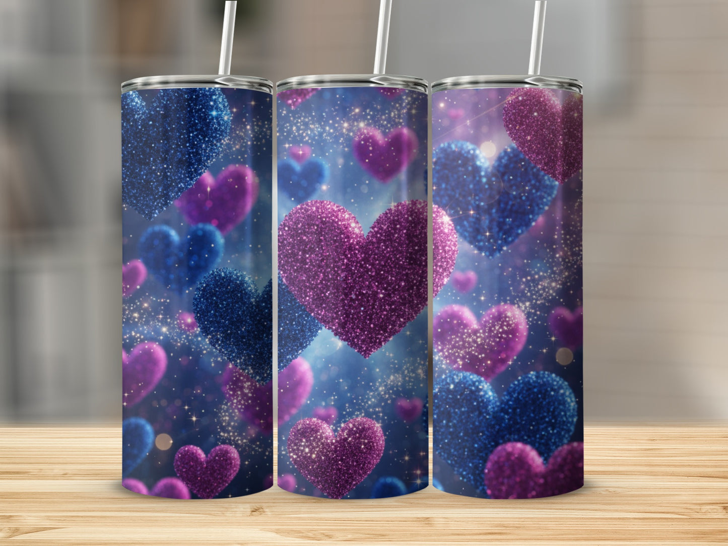 Sparkling Heart Design on Gradient Background product
