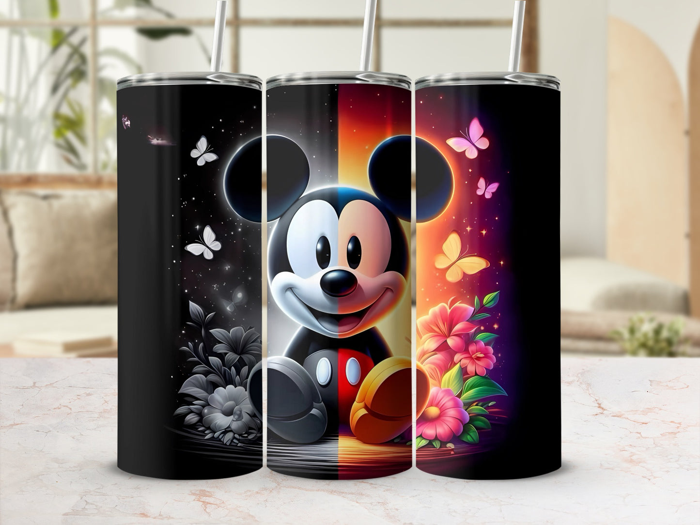 Vibrant Mickey Mouse Design Insulated Tumbler Cup