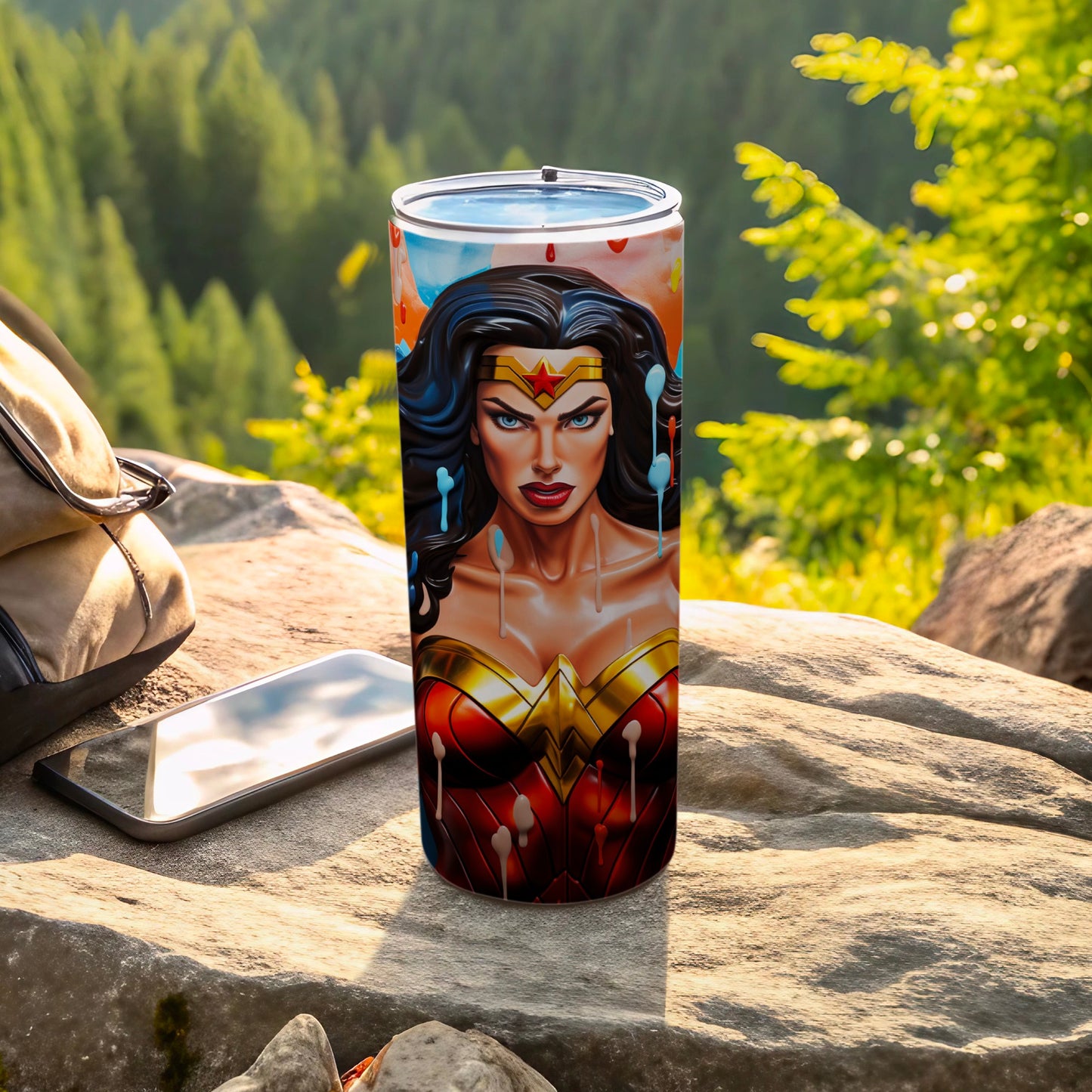 Wonder Woman Tumbler with Vibrant Custom Design