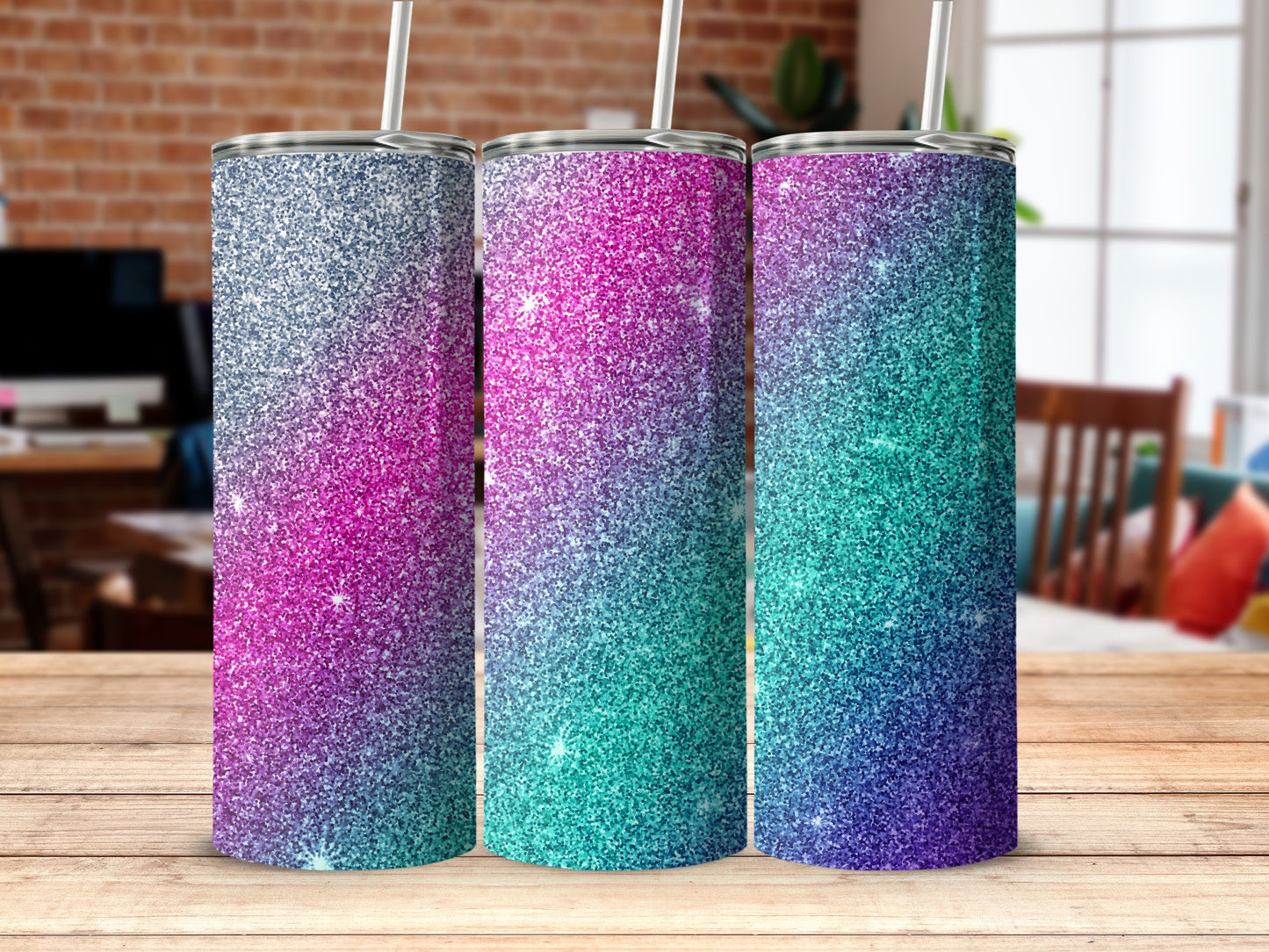 Shimmering Ombre Glitter Multicolor Tall Tumbler product type