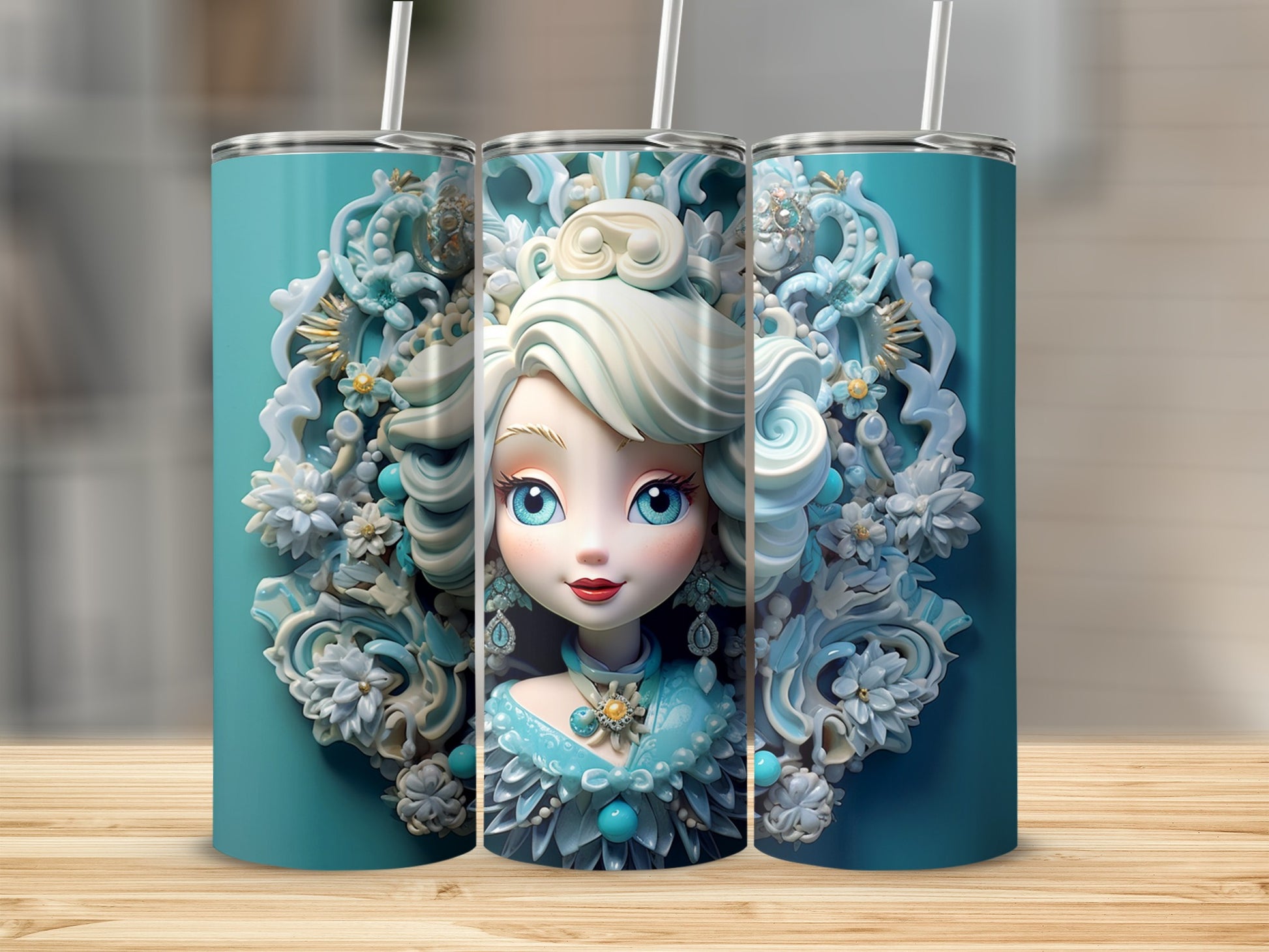 Enchanting Princess Tumbler with Intricate Design