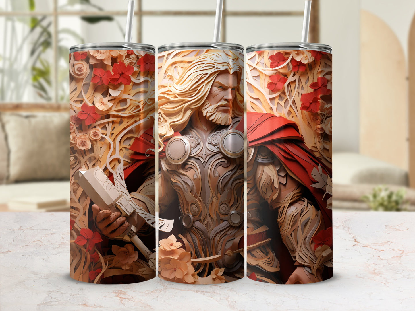 Norse Mythology Warrior Art Insulated Tumbler Cup