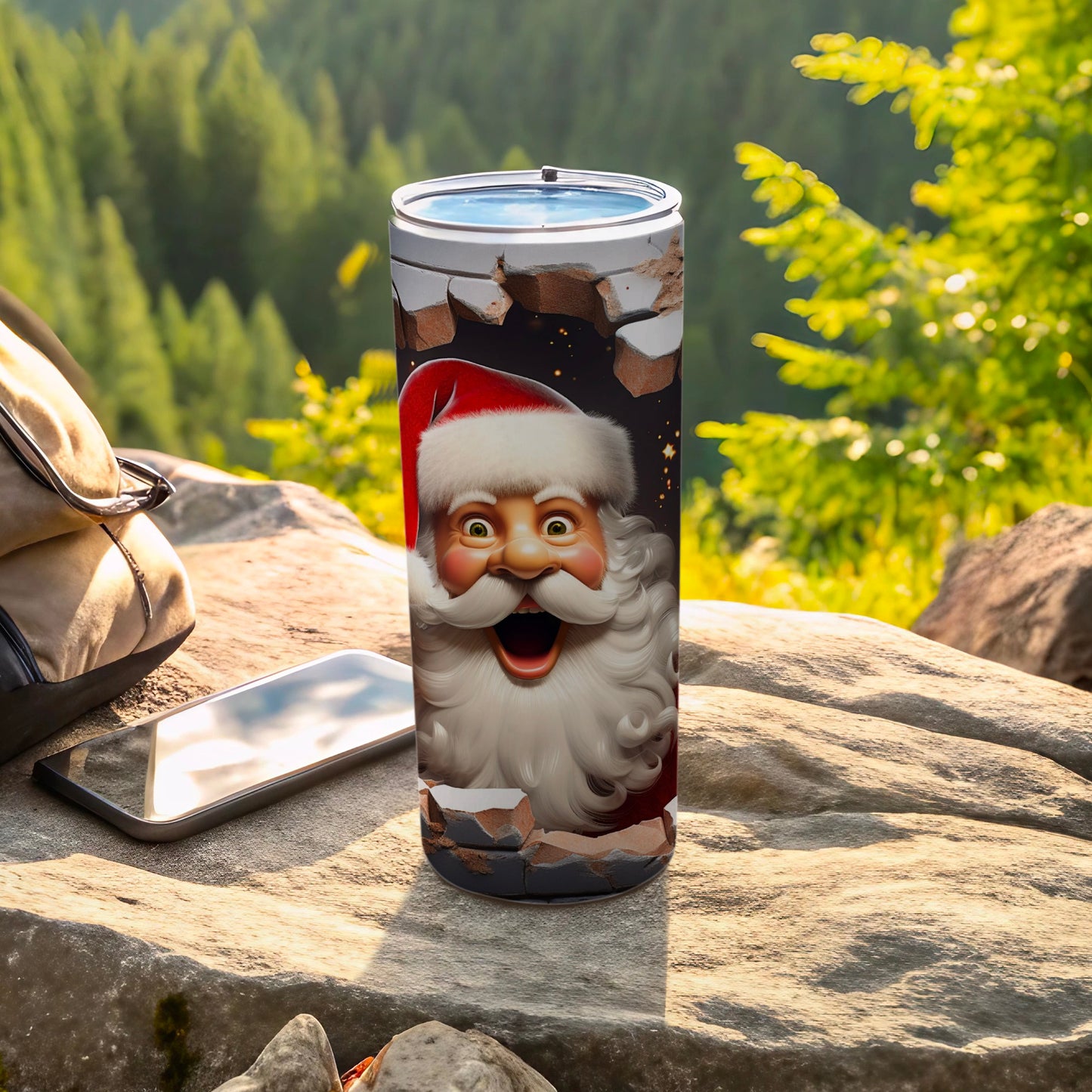 Festive Santa Design Insulated Tumbler for Outdoor Use