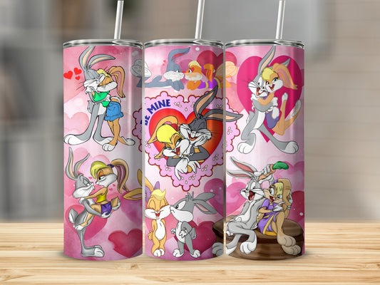 Bugs Bunny and Lola Bunny Romantic Tumbler Design