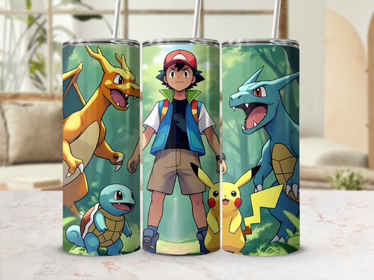 Vibrant Pokemon Characters Design Insulated Tumbler