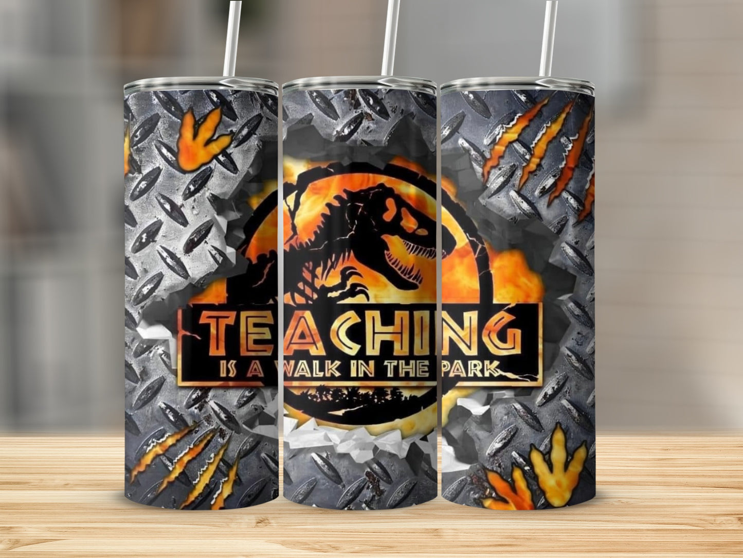 Teaching Is a Walk in the Park Dinosaur Graphic Tumblers