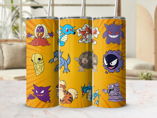 Colorful Cartoon Characters Pattern Tumbler Cup