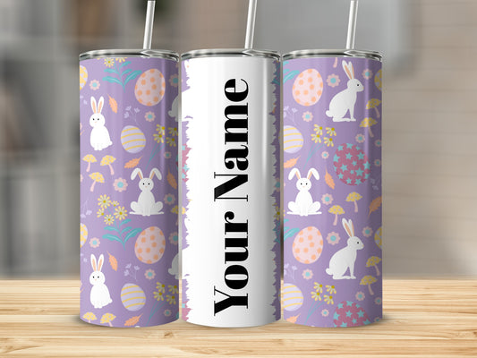 Personalized Cute Bunny and Easter Eggs Tumbler