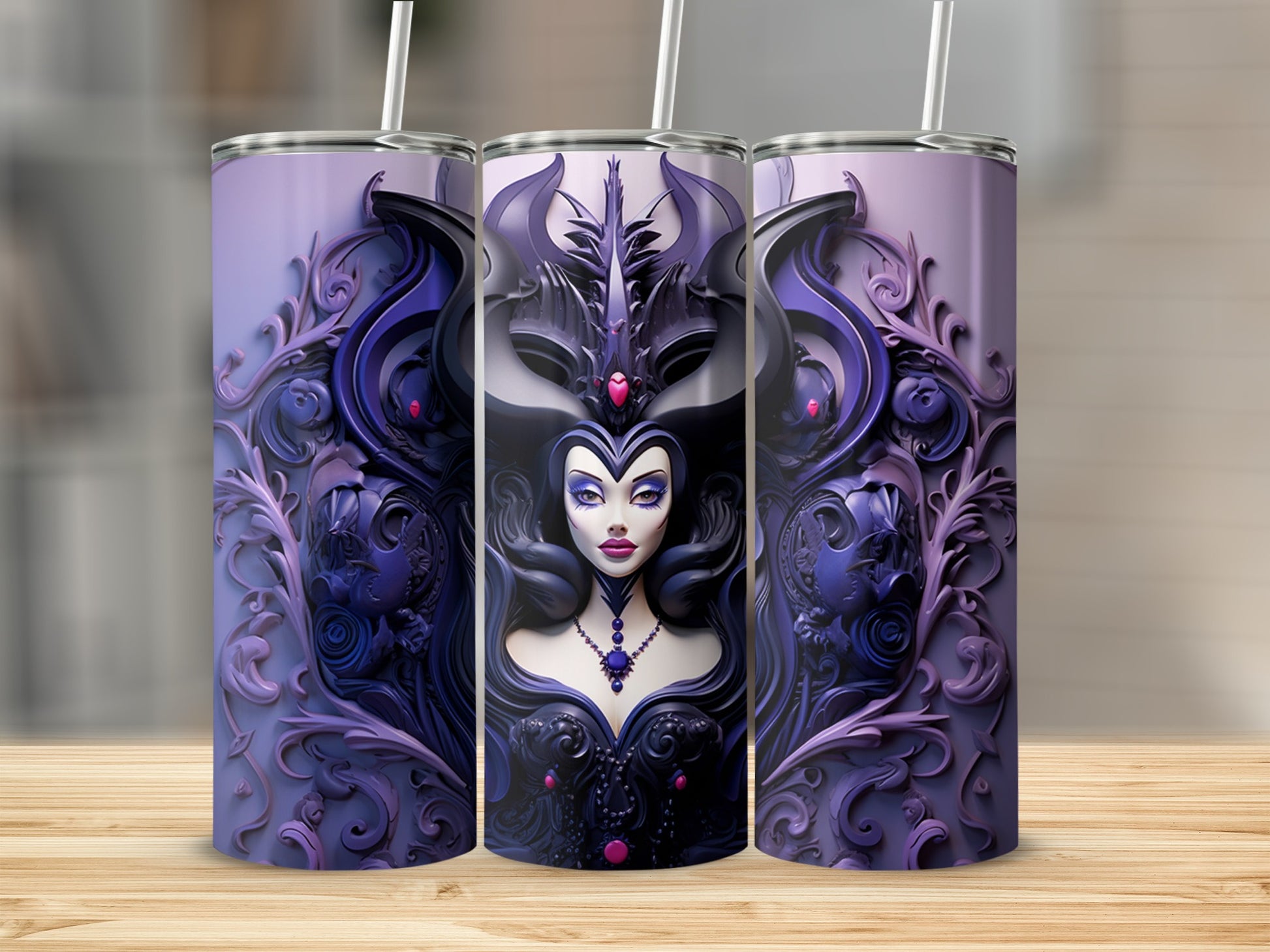 Gothic Purple Queen Tumbler Magic Fantasy Art