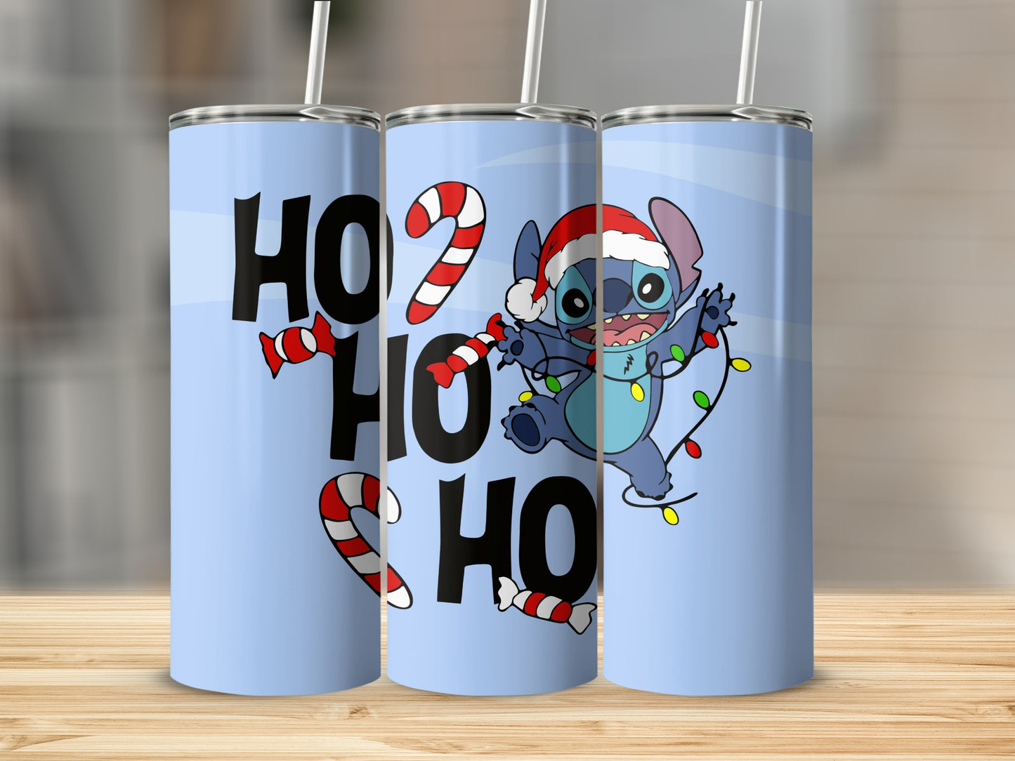 Festive Stitch Christmas Tumbler with Ho Ho Ho Design