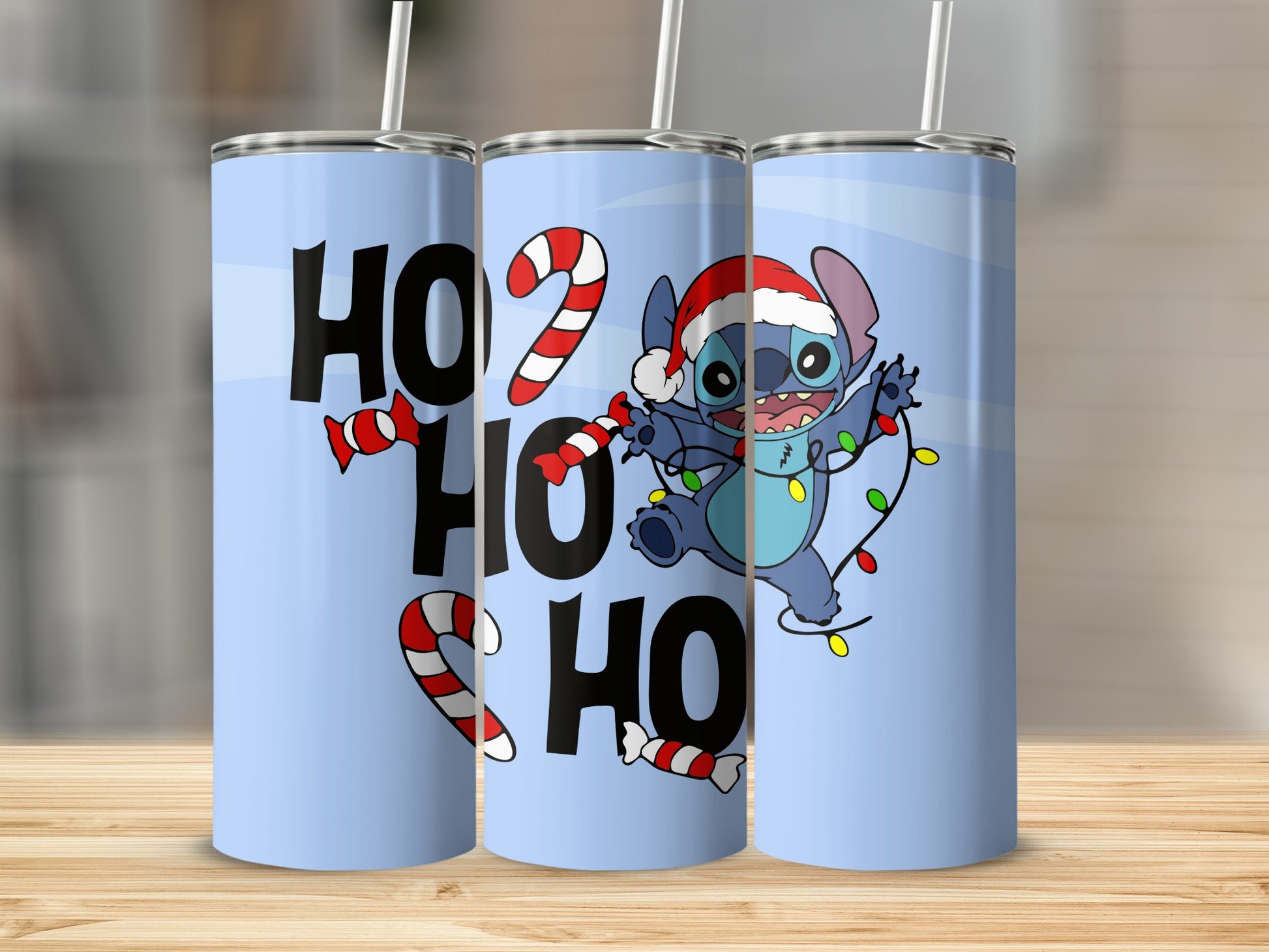 Festive Stitch Christmas Tumbler with Ho Ho Ho Design