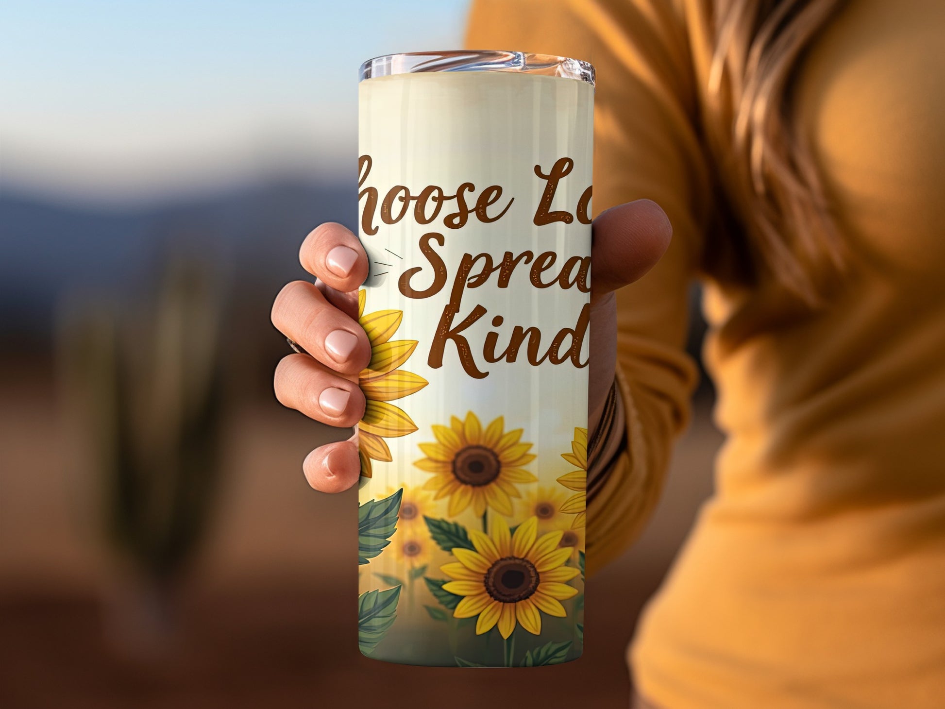 Choose Love Spread Kindness Sunflower Tumbler Product