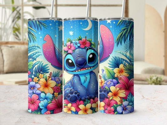 Cute Floral Cartoon Character Insulated Tumbler Cup