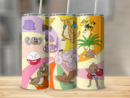 Vibrant Cartoon Characters Tumbler Cup Fun Design