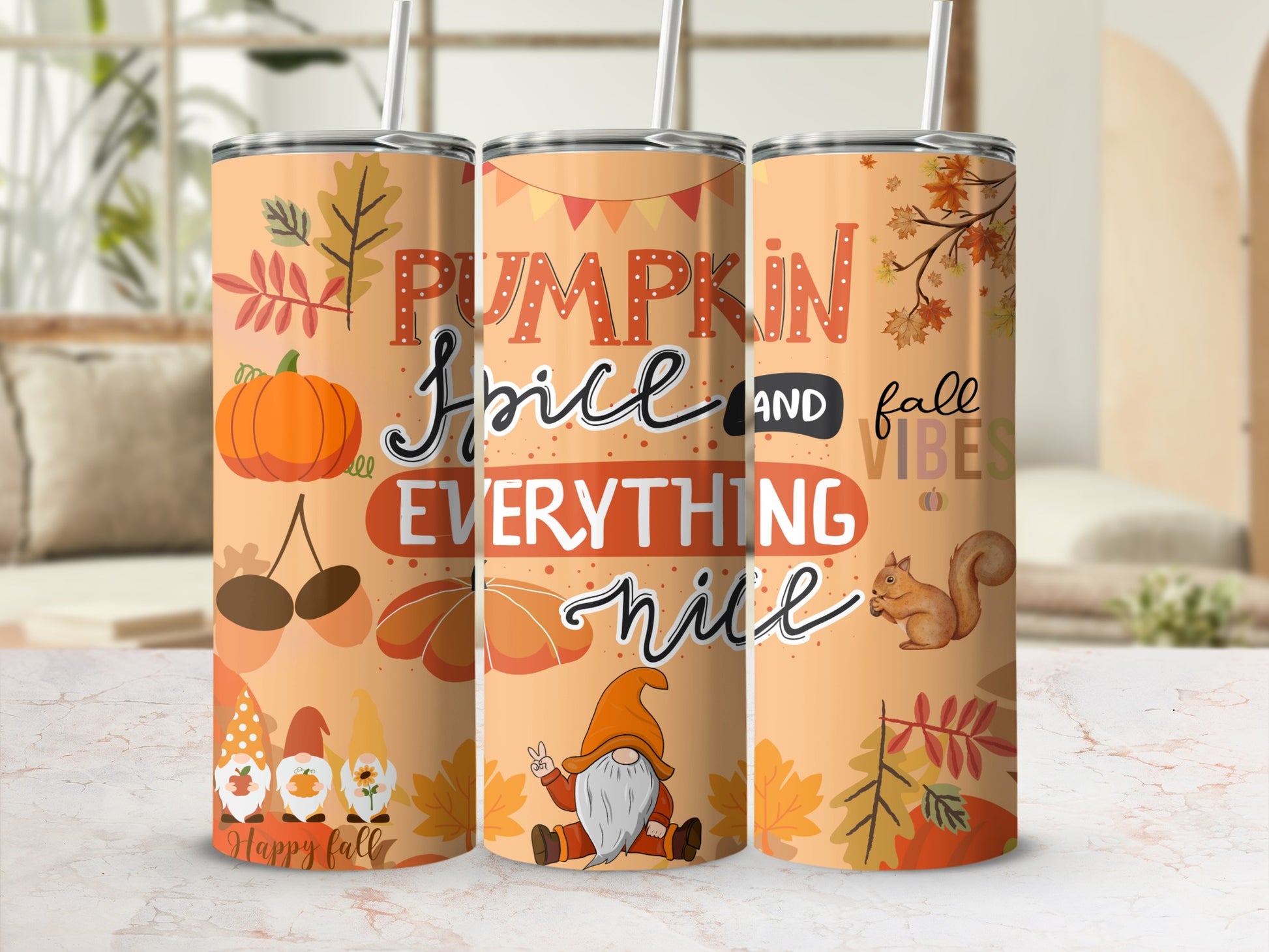 Pumpkin Spice Fall Vibes Everything Nice Tumbler