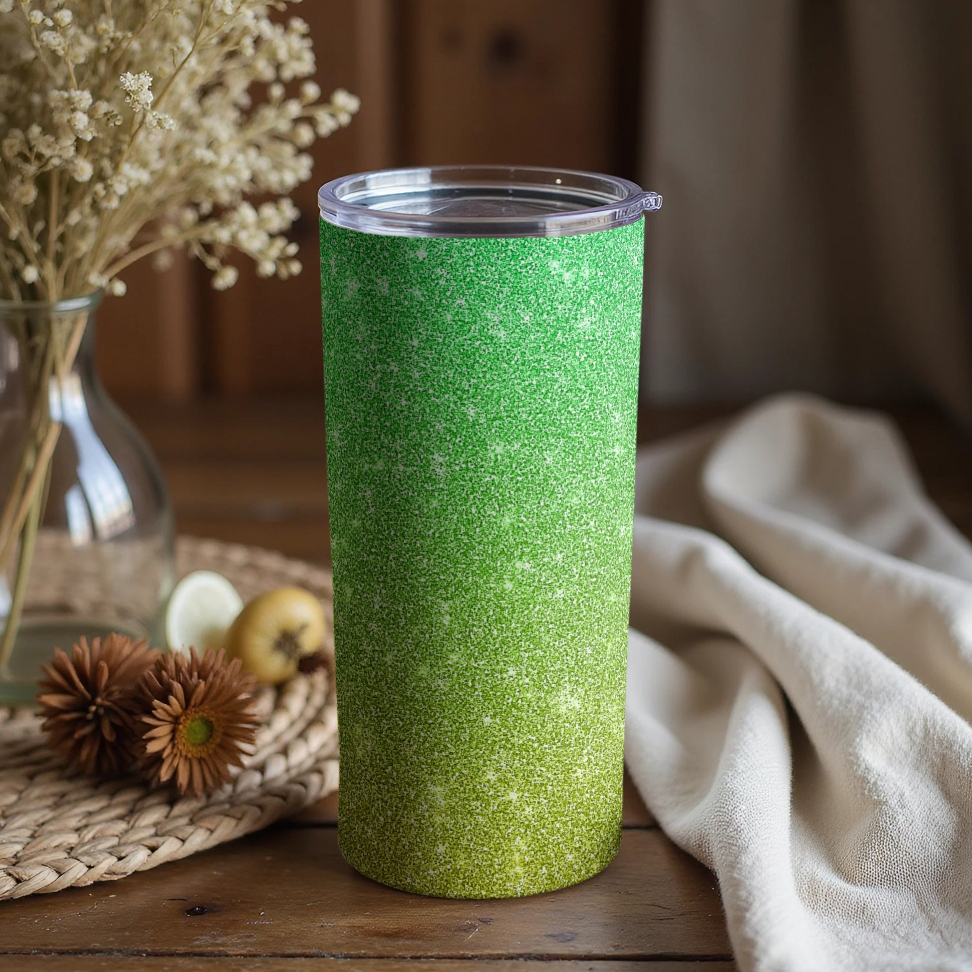 Green Gradient Glitter Design 20 oz Tumbler product
