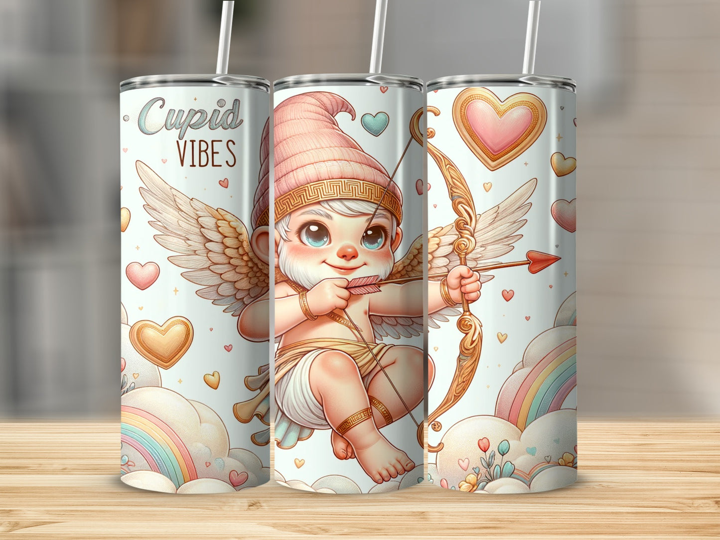 Cupid Vibes Adorable Angelic Design Tumbler