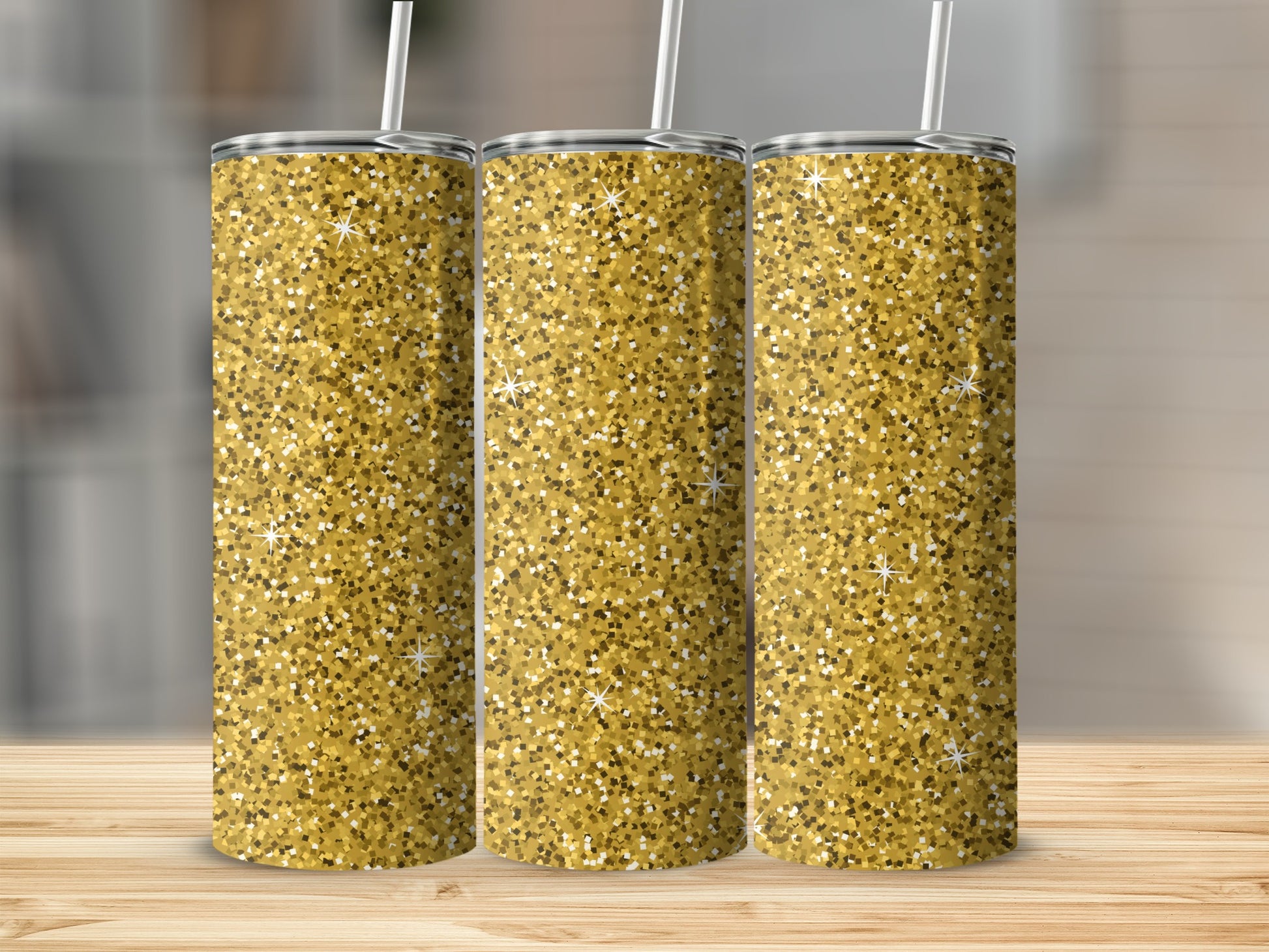 Glittering Gold Sparkle Tumbler for Stylish Hydration