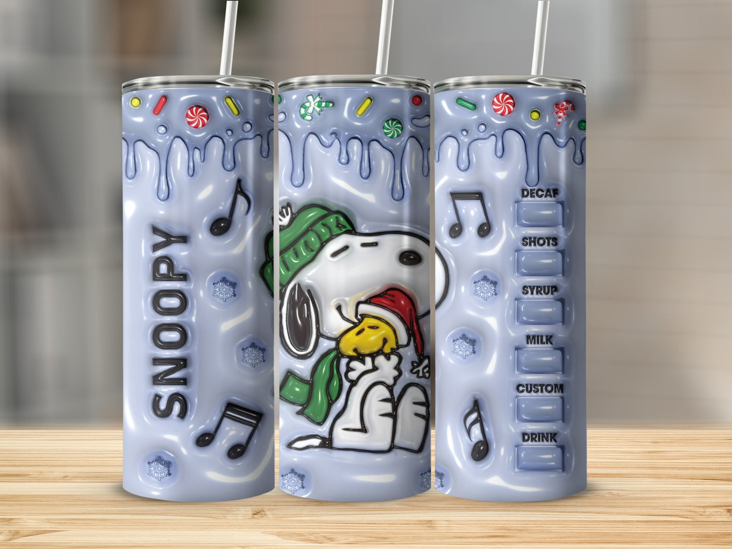 Snoopy Christmas Themed Customizable Tumbler
