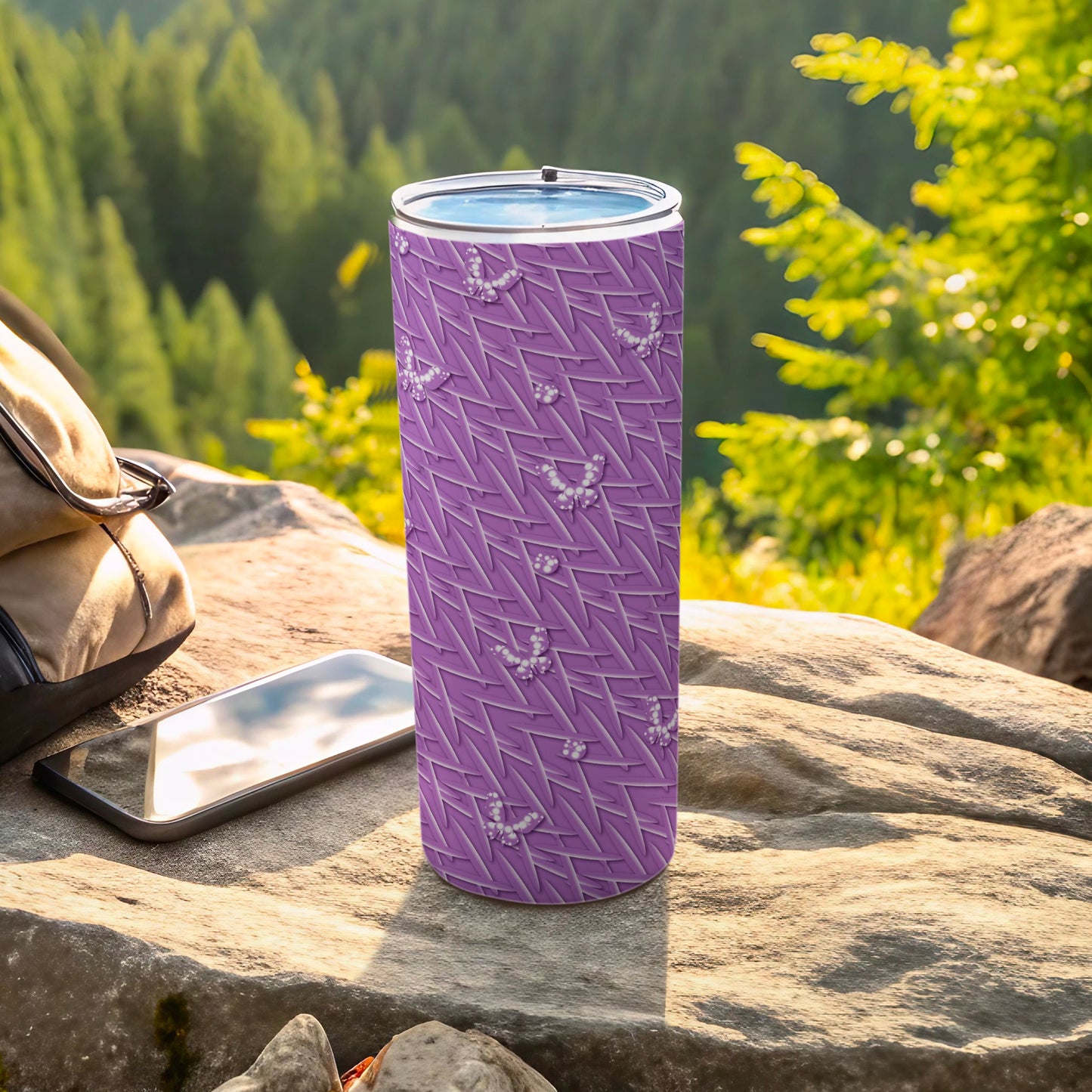 Purple Butterfly Leaf Weave Pattern Tumbler product type