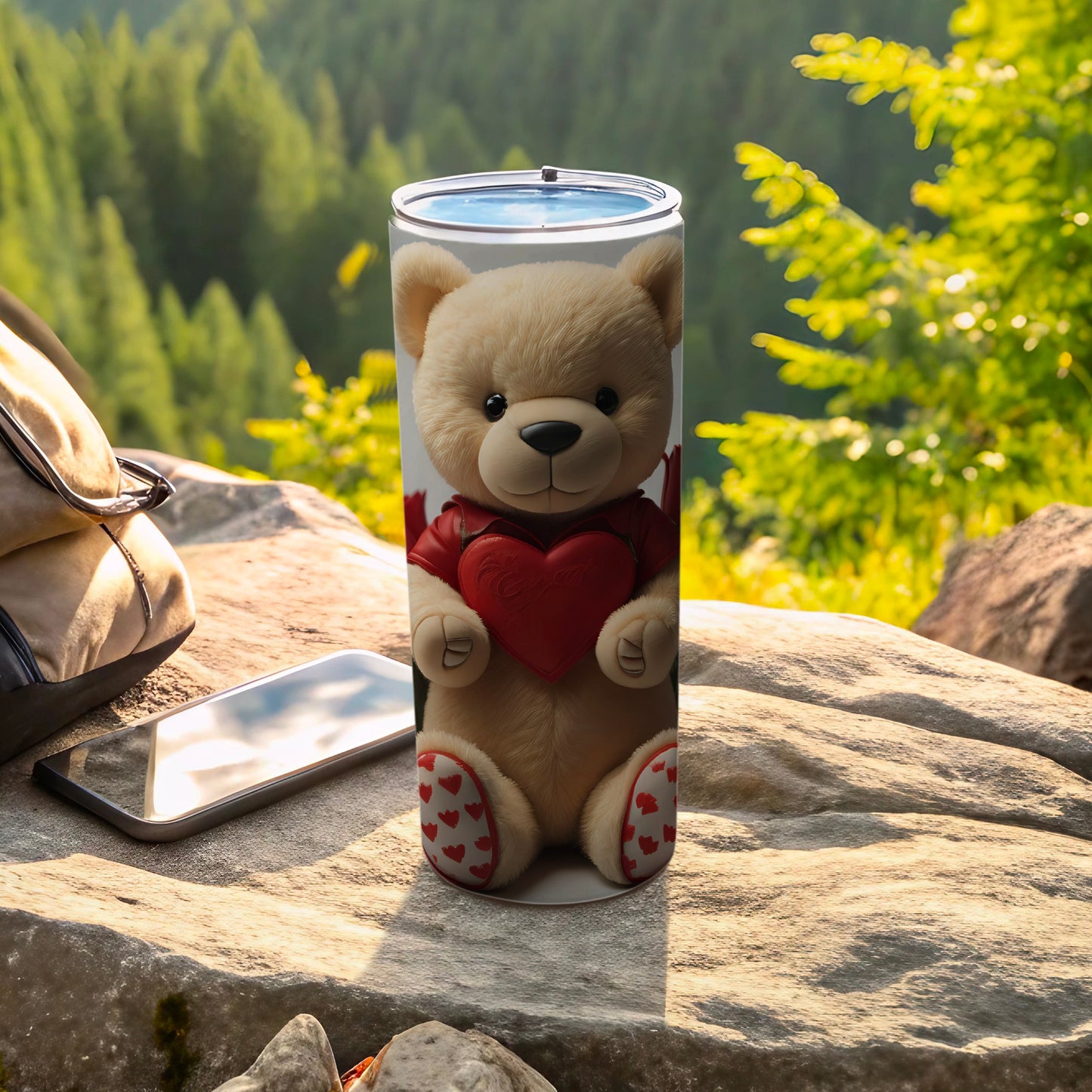 Cute Teddy Bear with Heart Design Tumbler for Sale