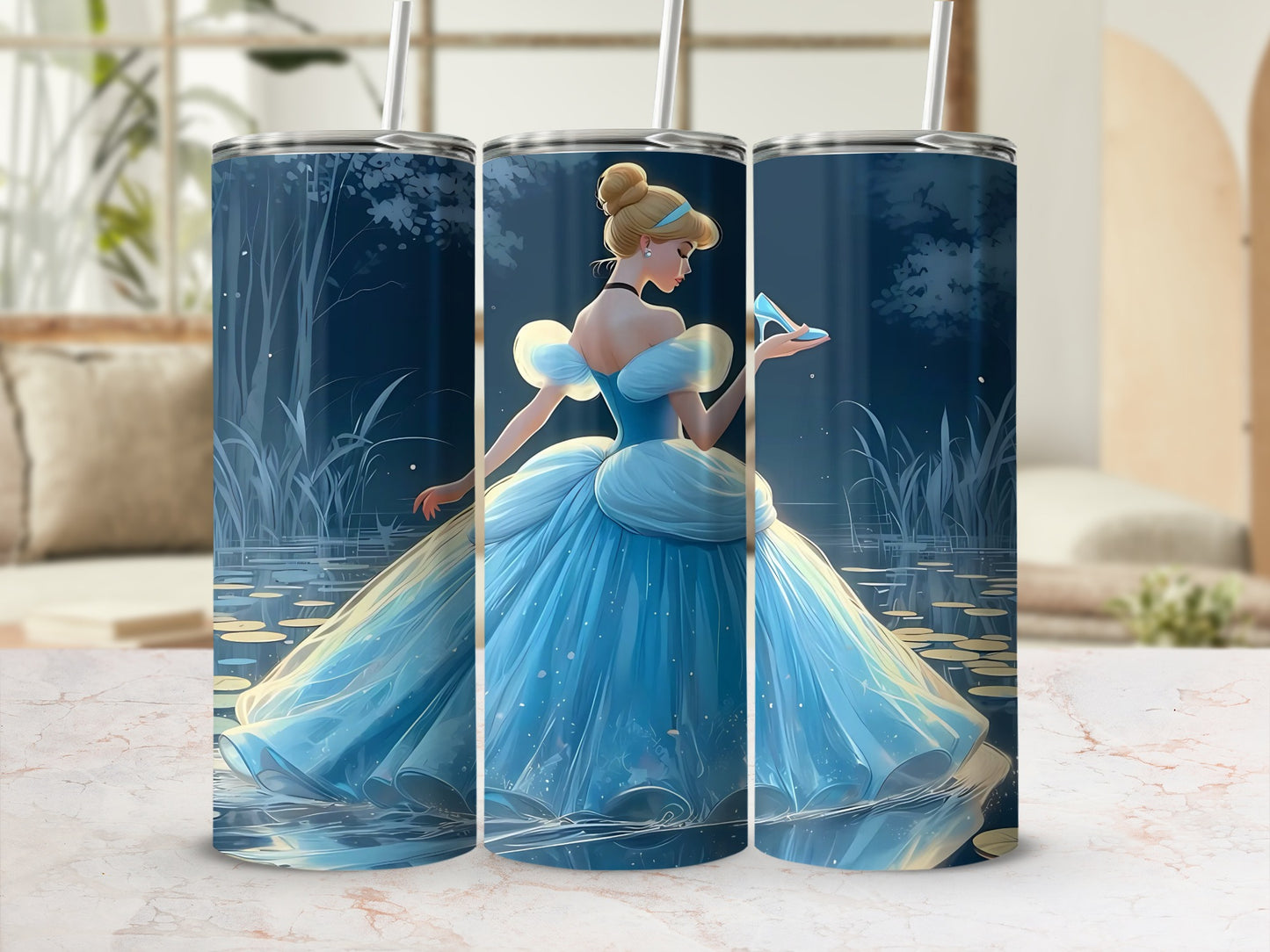 Cinderella Inspired Art Insulated Tumbler Flask