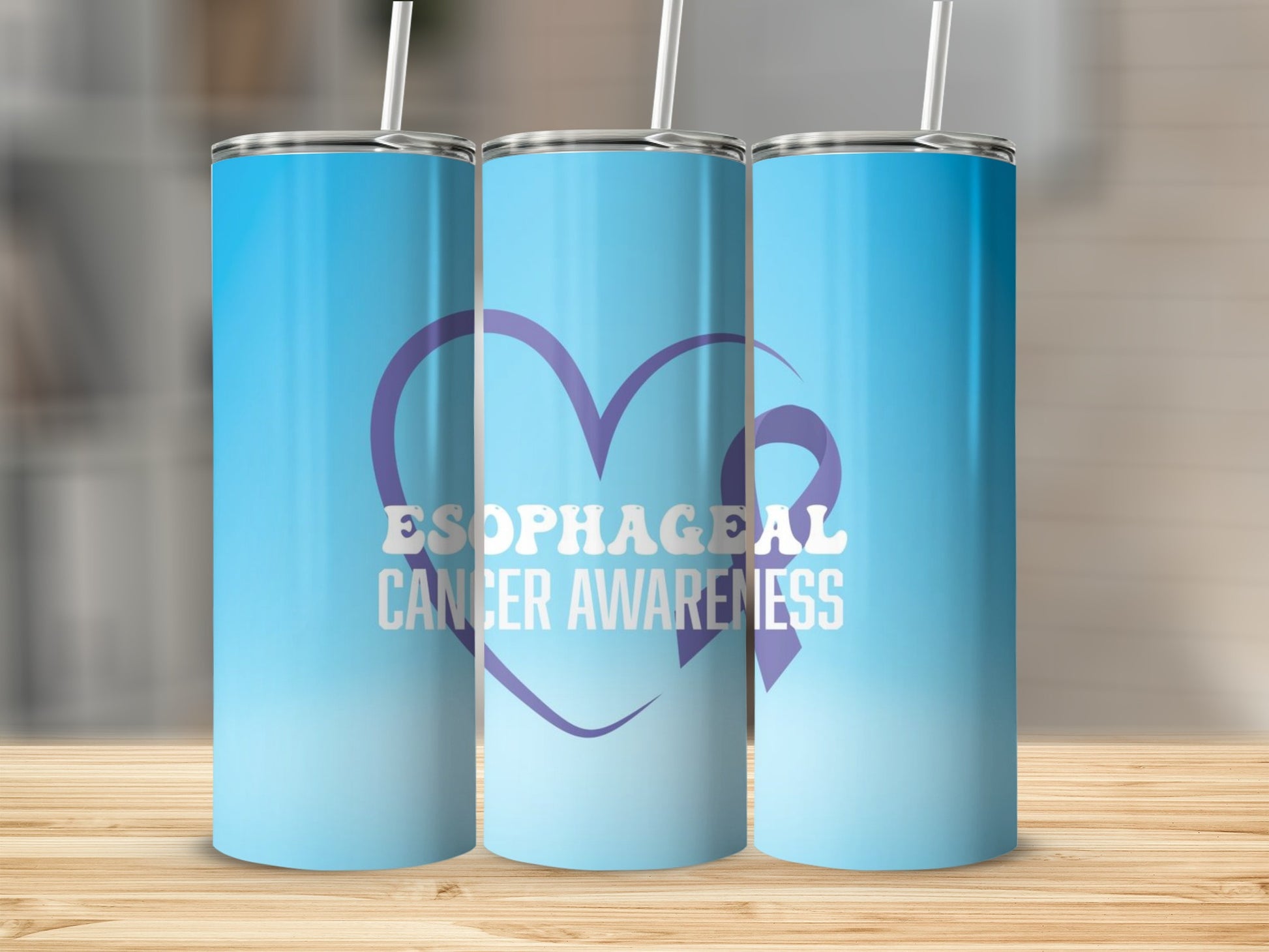 Esophageal Cancer Awareness Blue Tumbler Product