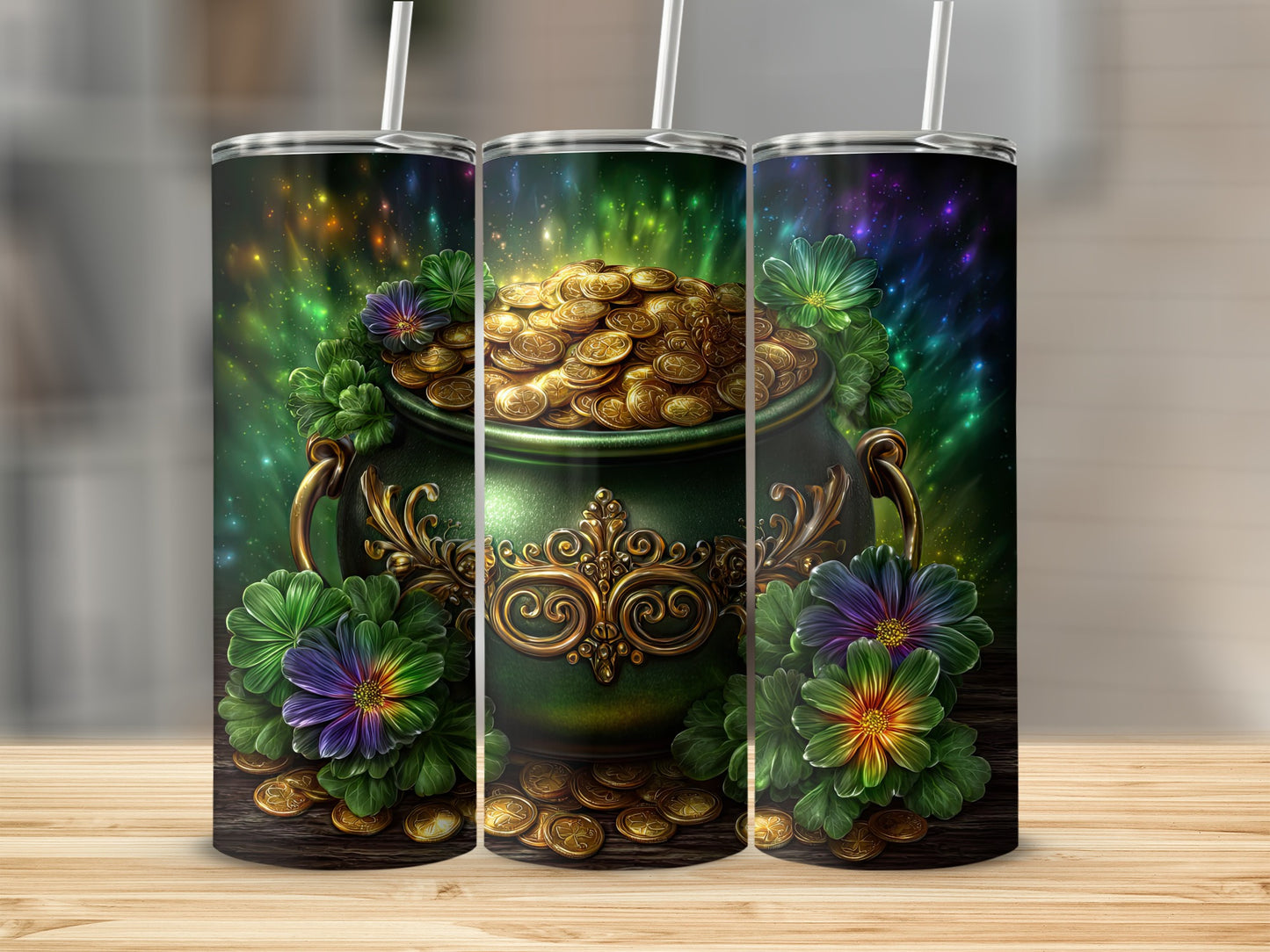 Pot of Gold and Shamrocks Tumbler